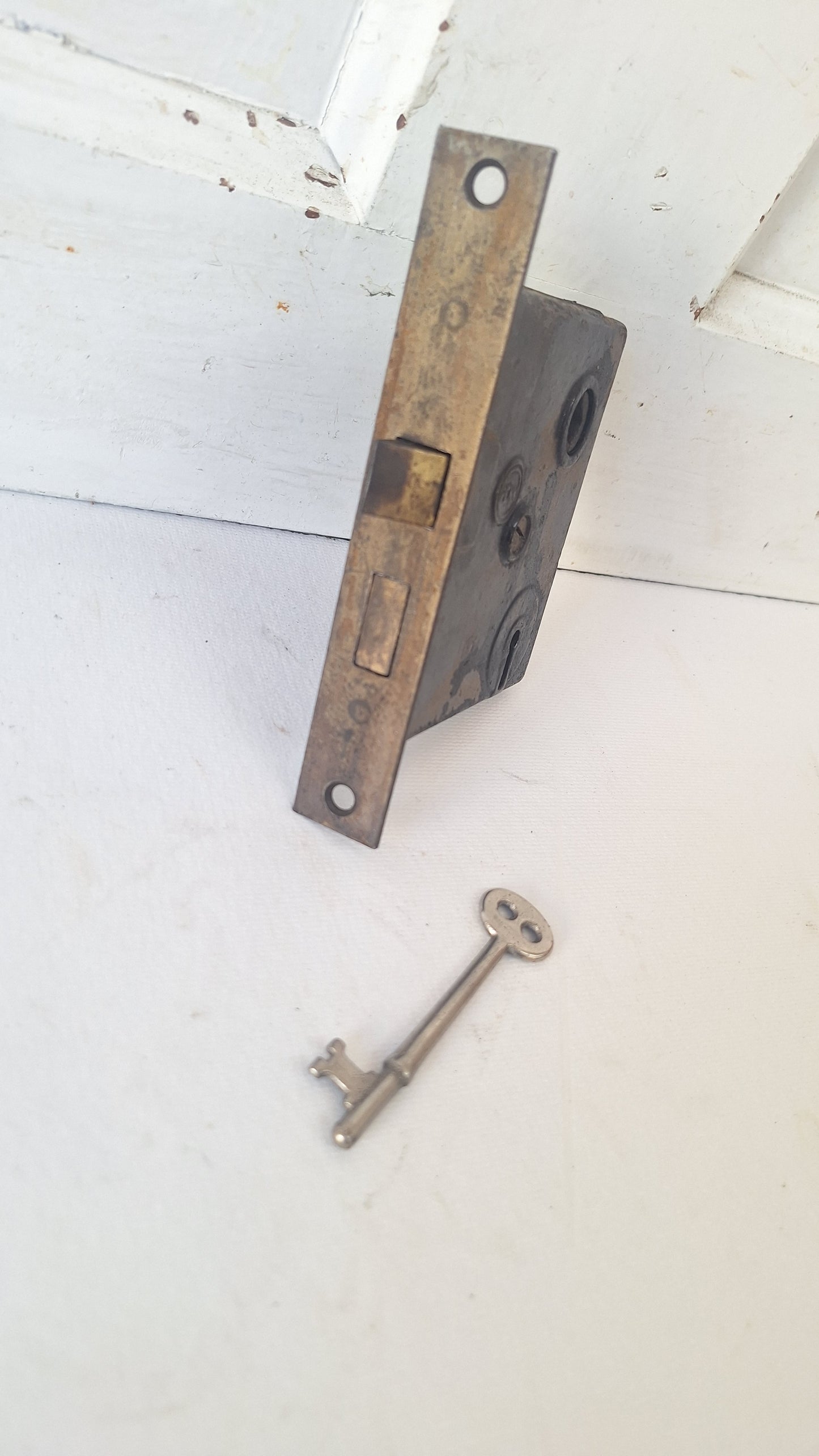 Antique Passage Door Mortise Lock with Skeleton Key
