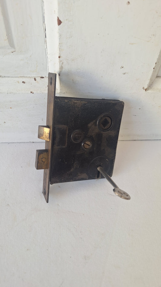 Antique Passage Door Mortise Lock with Skeleton Key