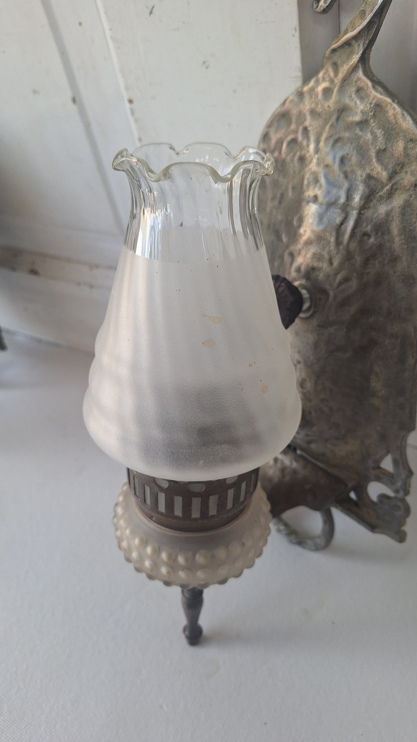 Virden Co. Hammered Iron Sconce Set of Three Lights