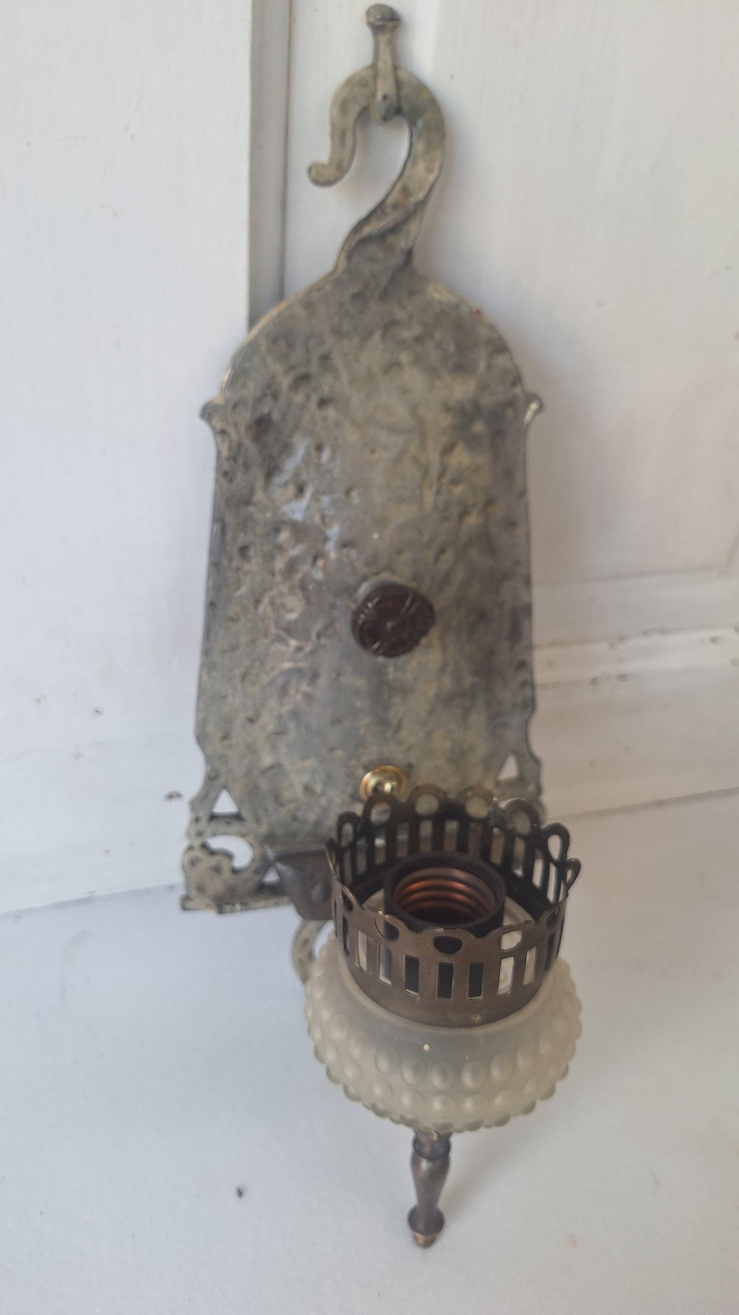 Virden Co. Hammered Iron Sconce Set of Three Lights