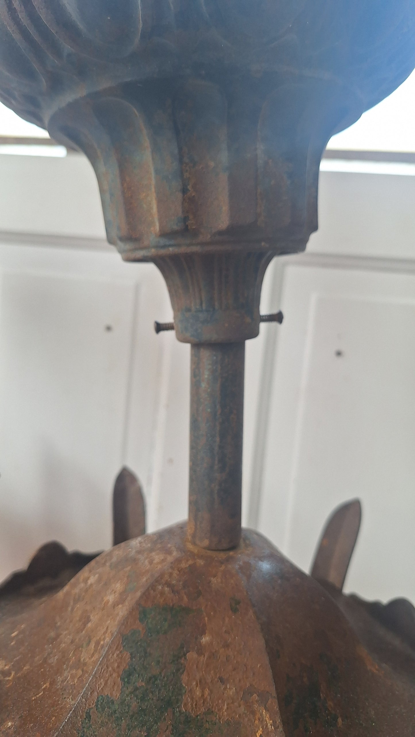 Pair of Large Lantern Lights, Antique Gothic Style Iron LIghts