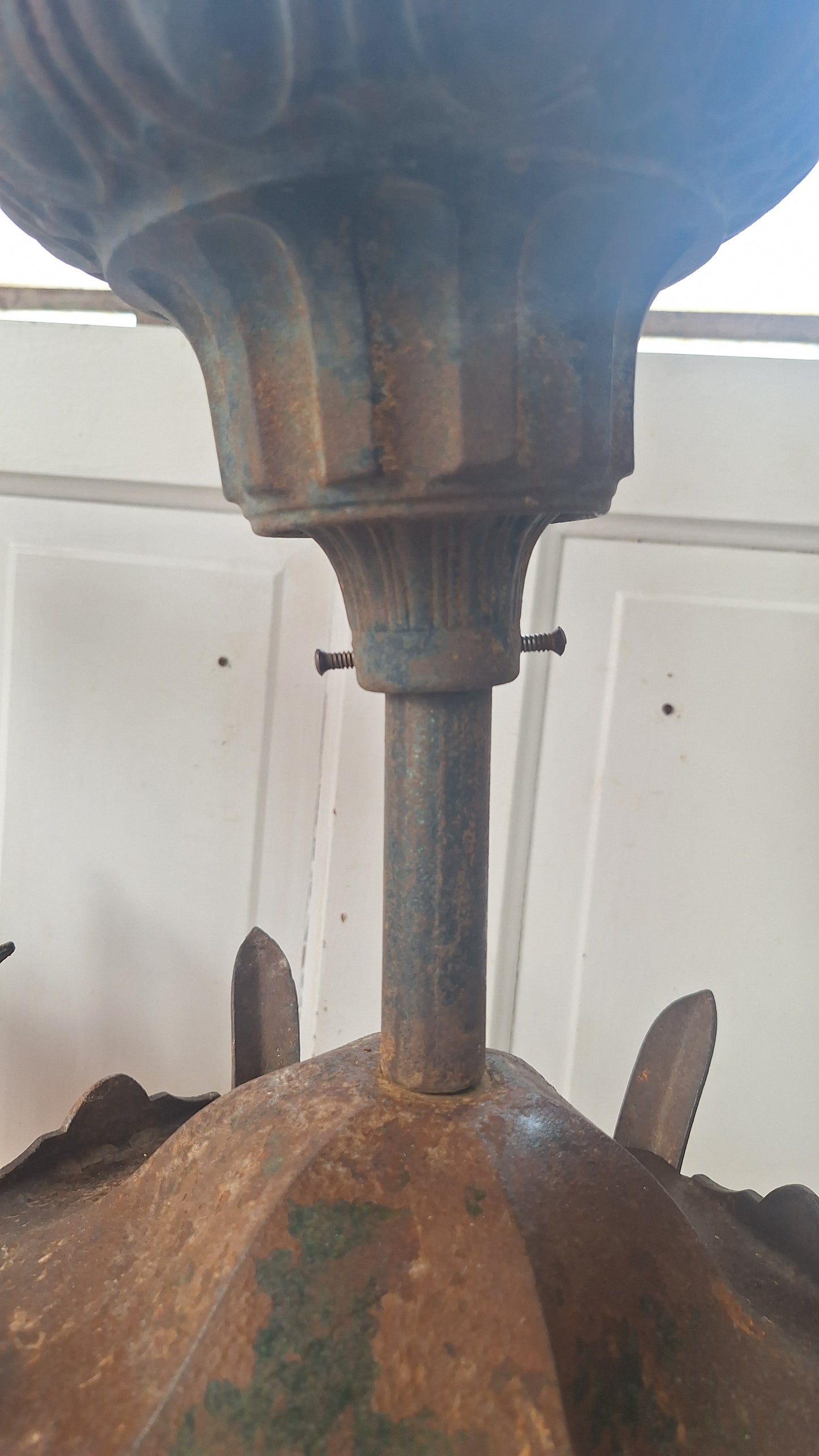 Pair of Large Lantern Lights, Antique Gothic Style Iron LIghts