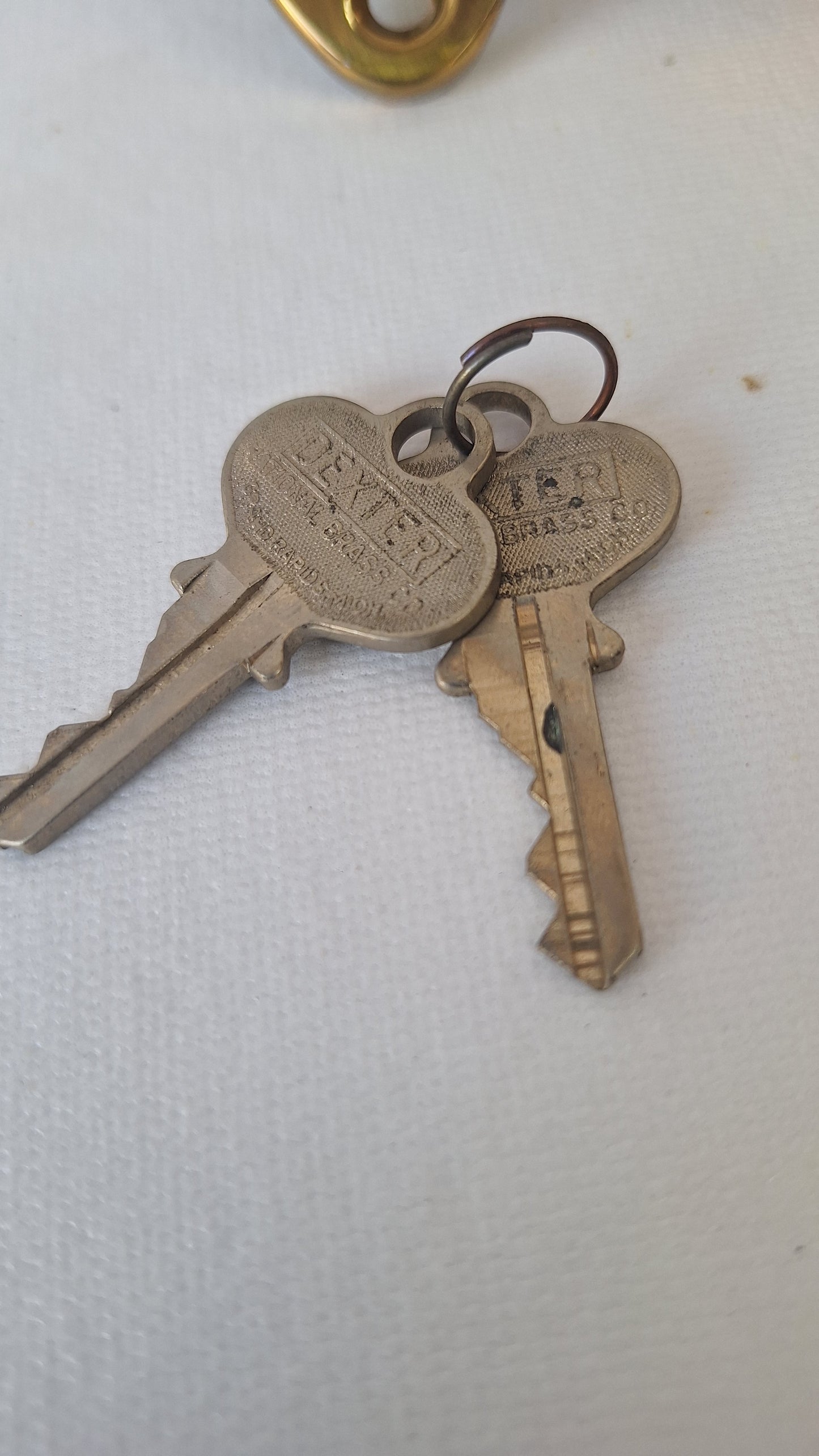 Mid Century Door Hardware Set with Keys, New Old Stock