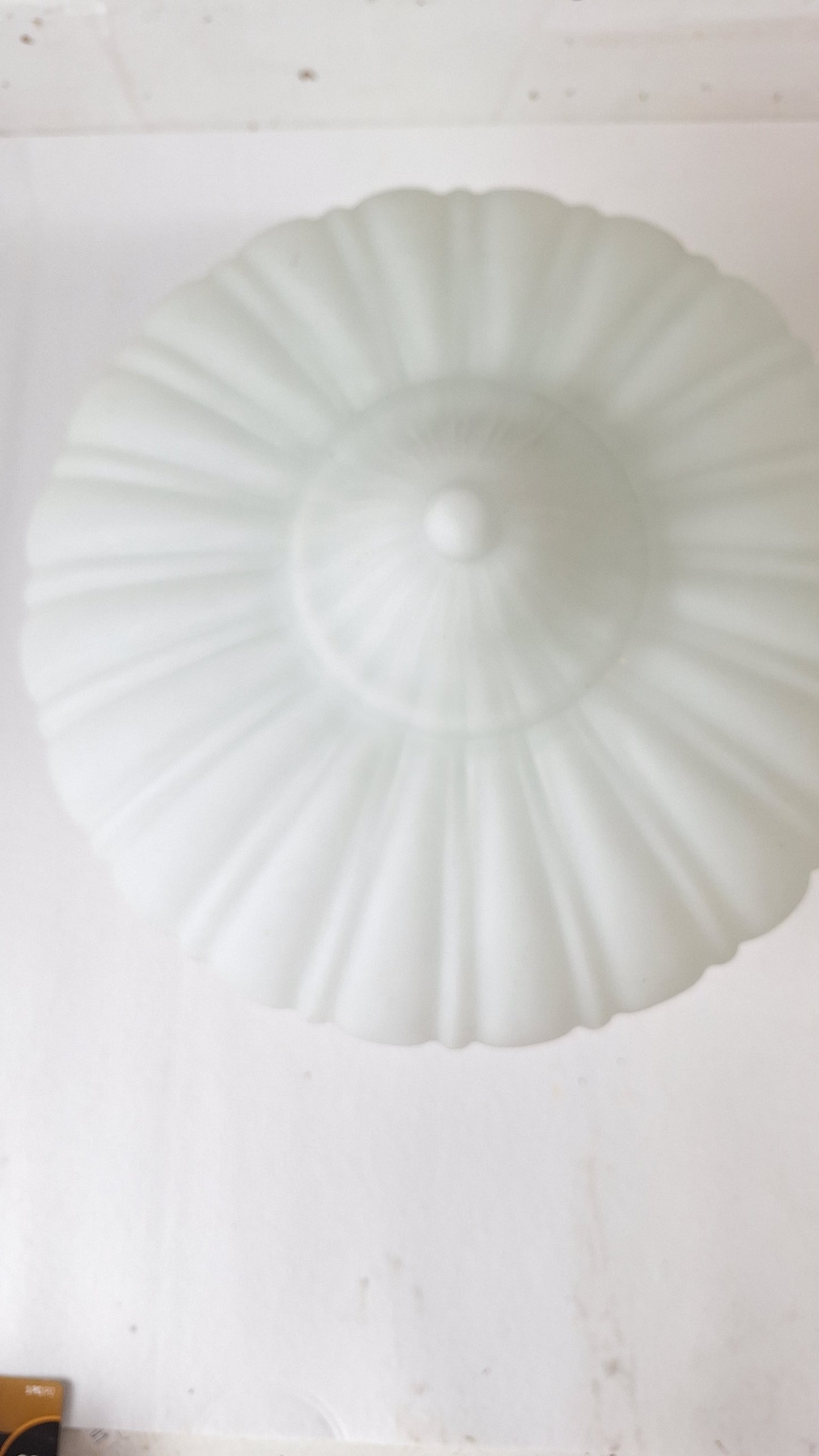 Ornate Flush Mount Light: Molded Glass Empire Shade, Brass Base