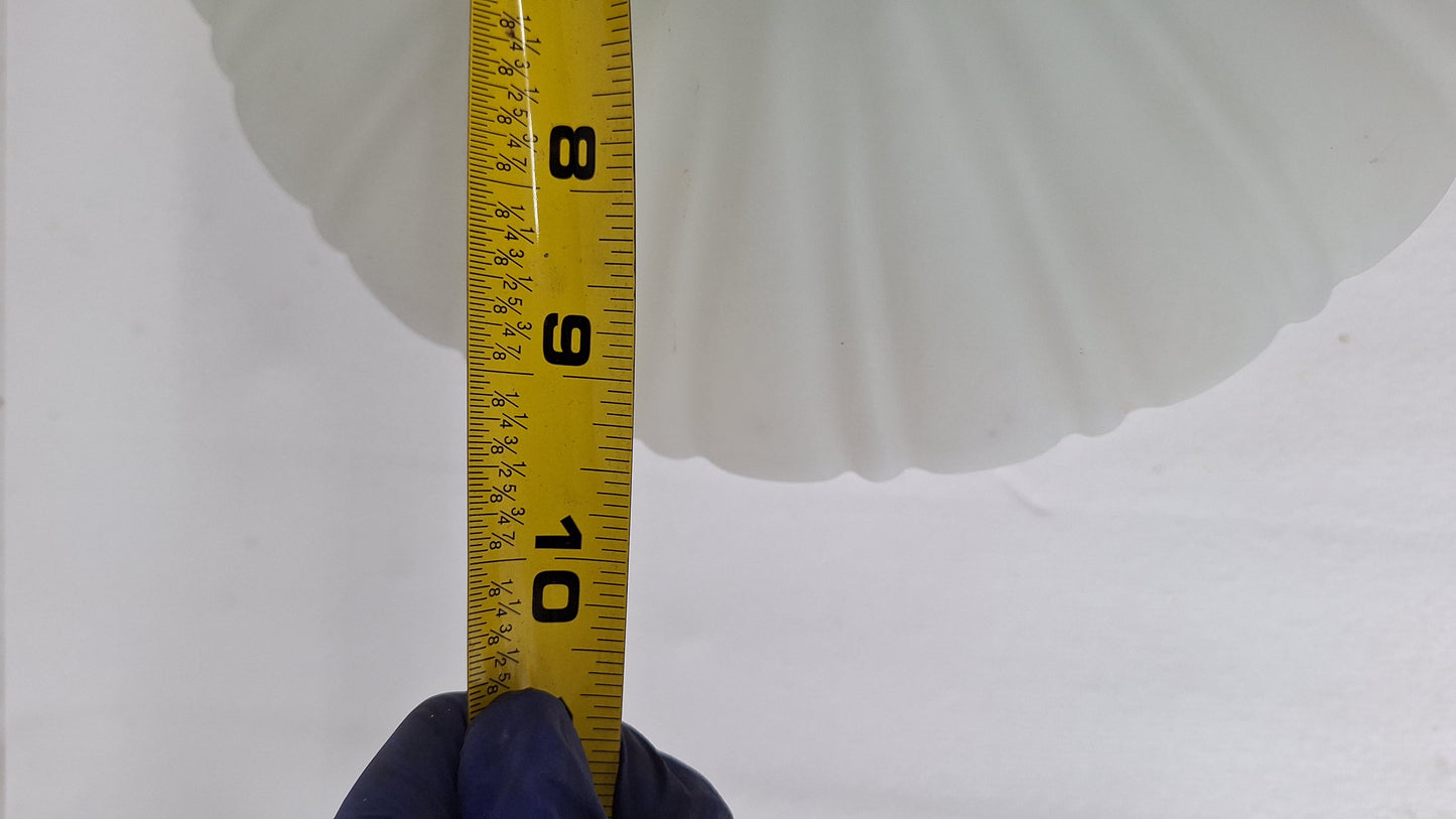 Ornate Flush Mount Light: Molded Glass Empire Shade, Brass Base