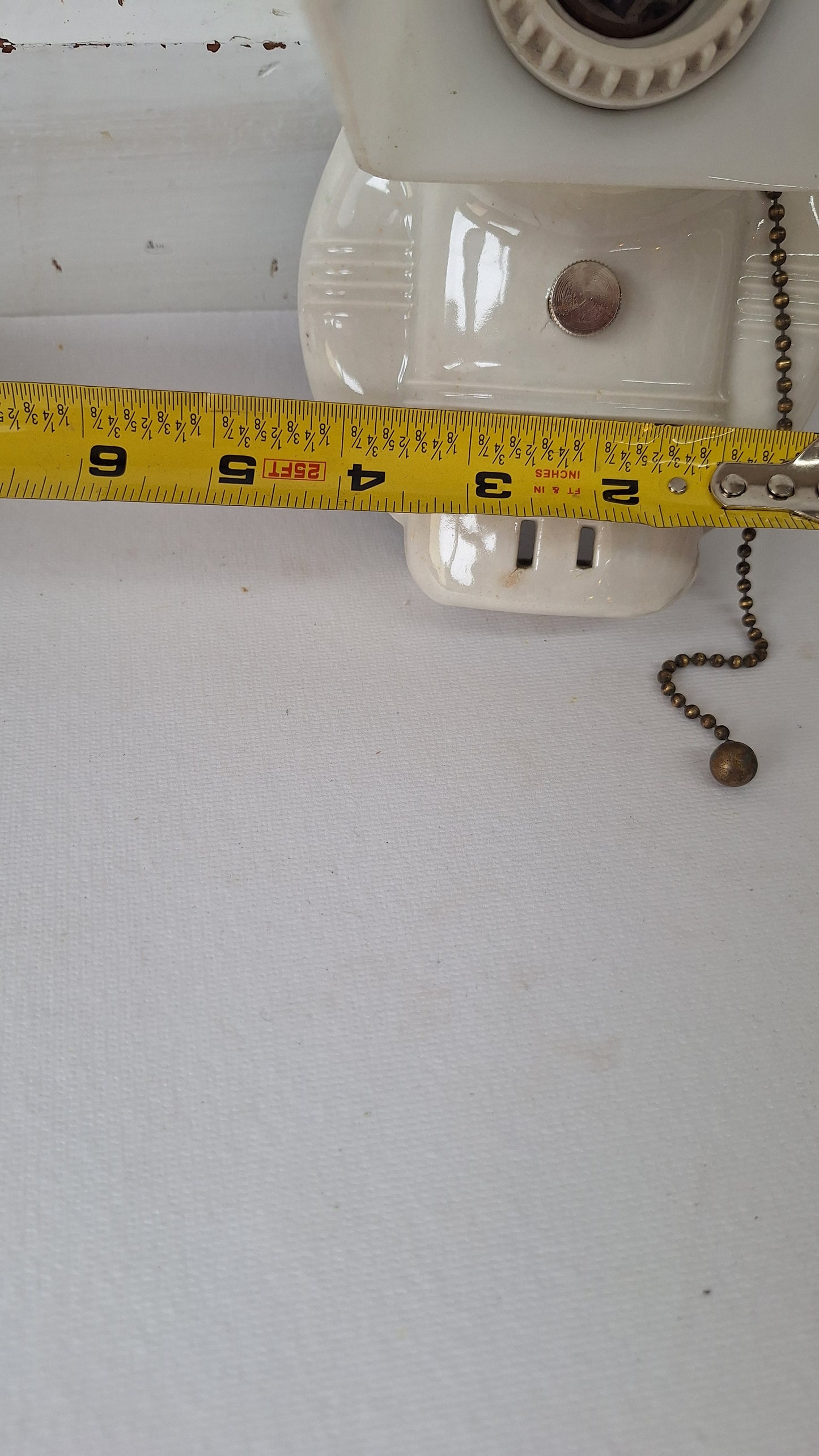 Pull Chain Switch Vintage Porcelain Bathroom Sconce, Ceramic Bathroom Vanity Light
