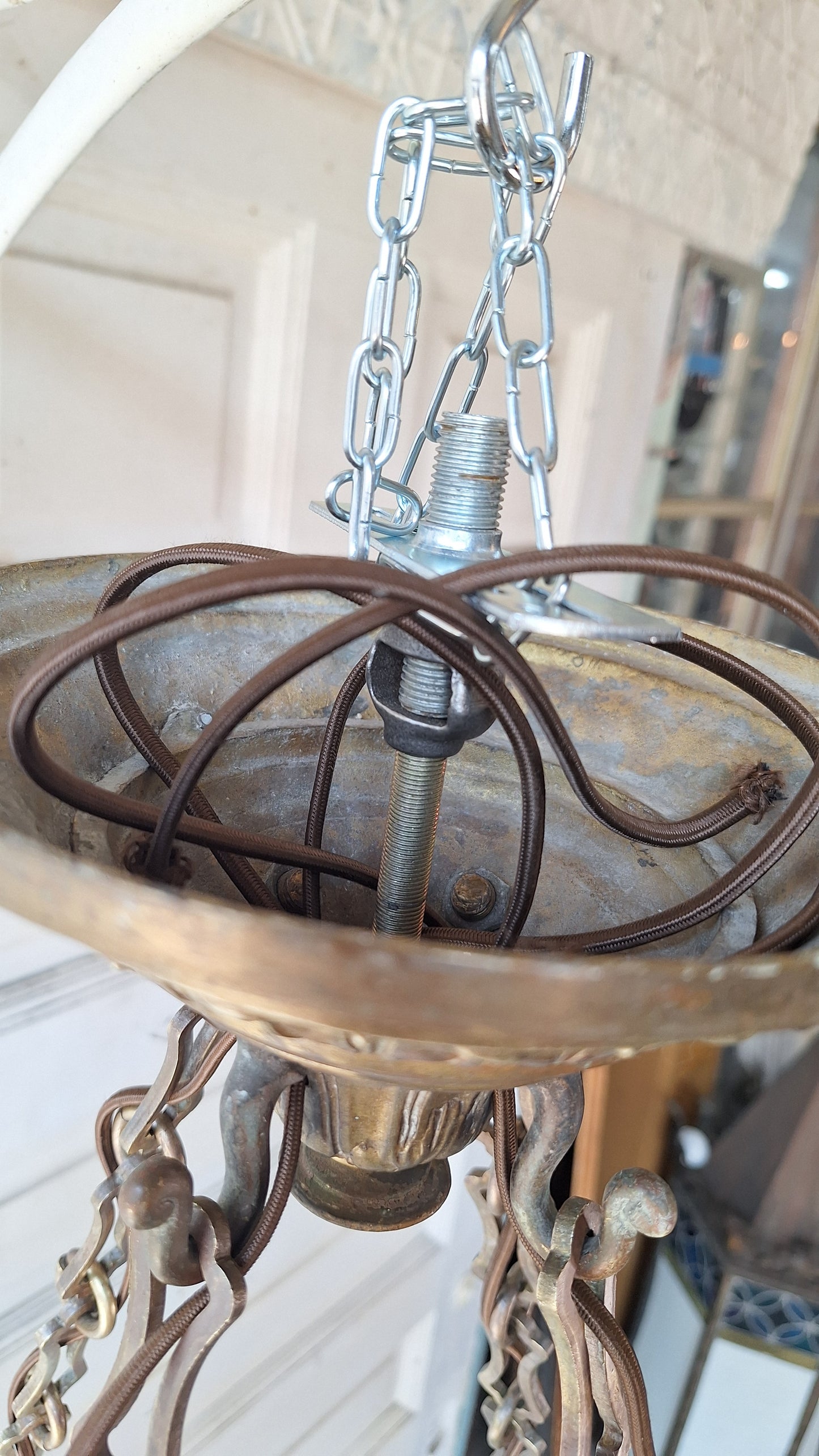 Victorian Molded Glass Bowl Chandelier: Frosted White Hanging Light
