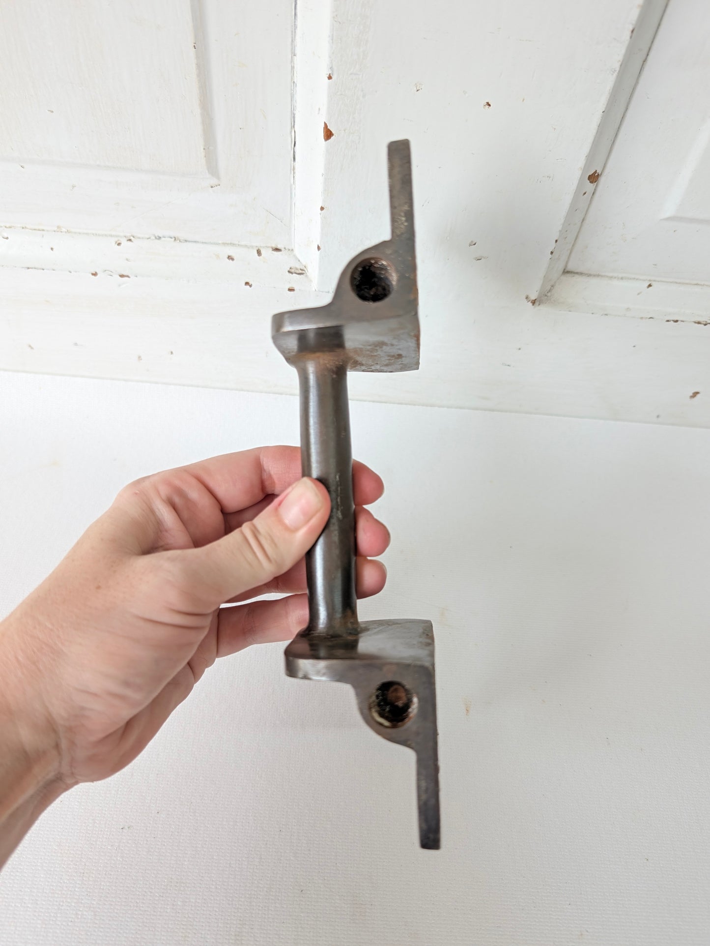 Antique Cast Iron Commercial Door Pull, Patent Stamped 1889