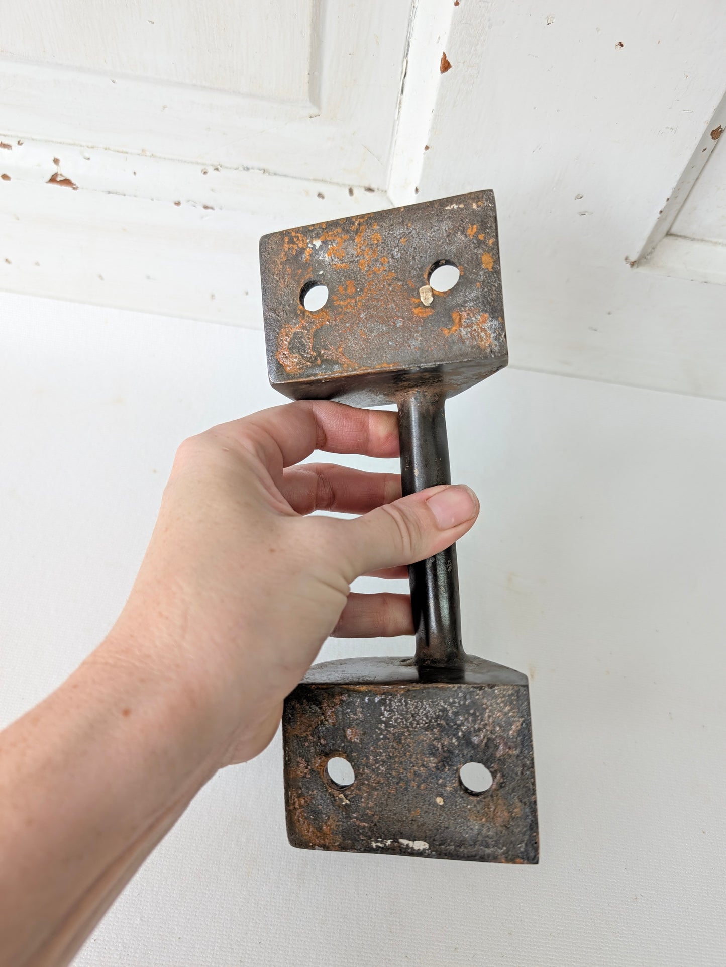 Antique Cast Iron Commercial Door Pull, Patent Stamped 1889