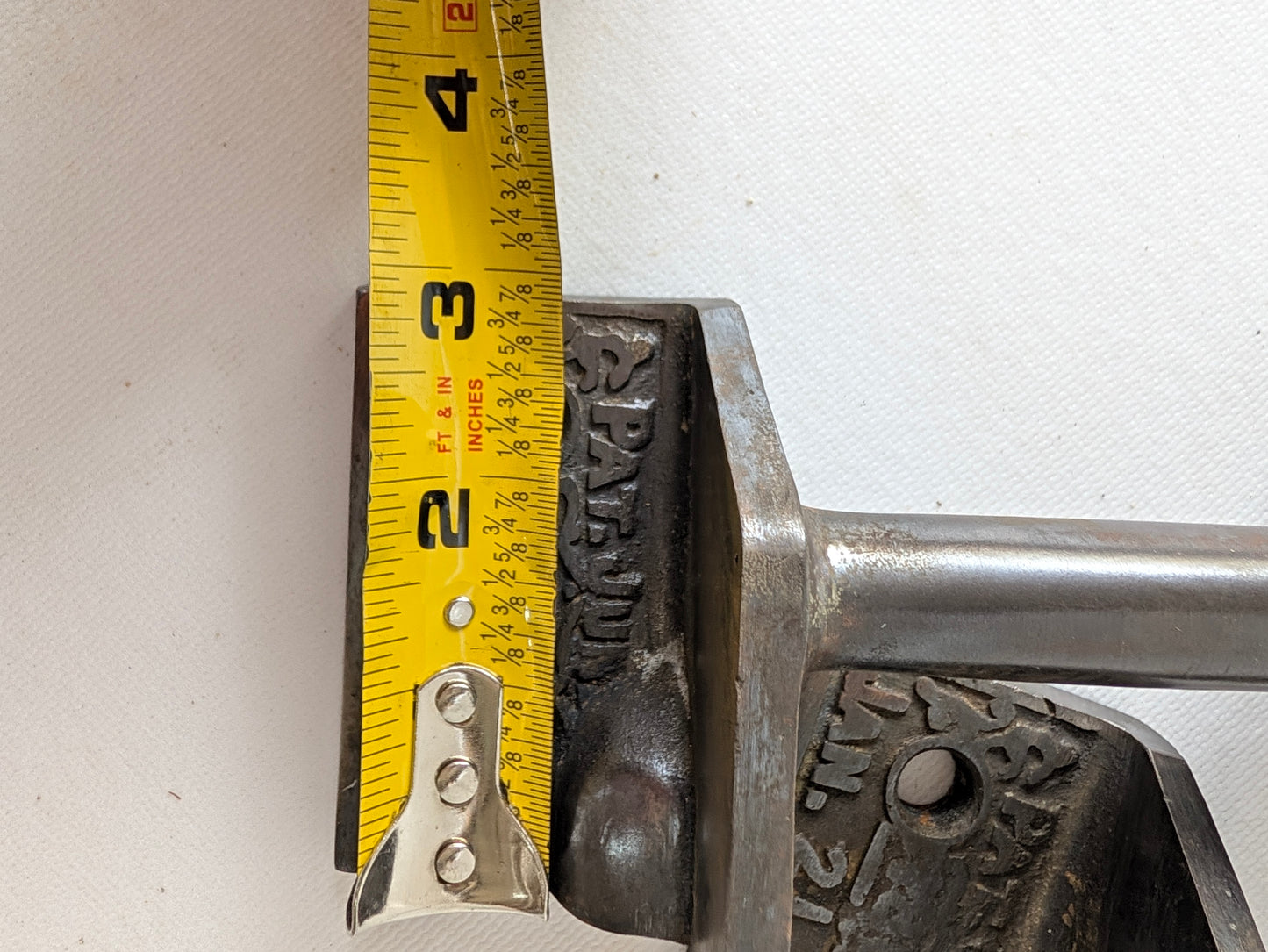 Antique Cast Iron Commercial Door Pull, Patent Stamped 1889