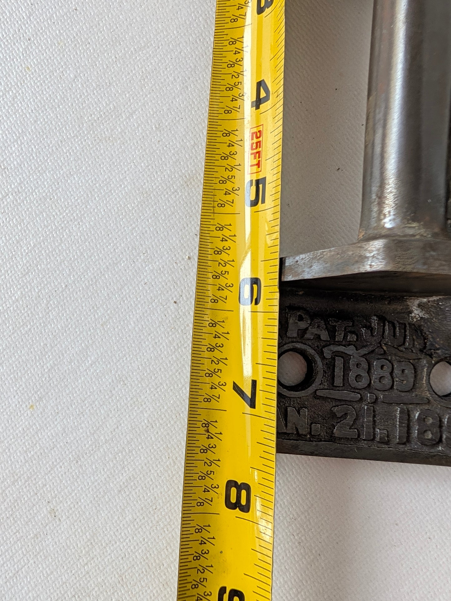 Antique Cast Iron Commercial Door Pull, Patent Stamped 1889