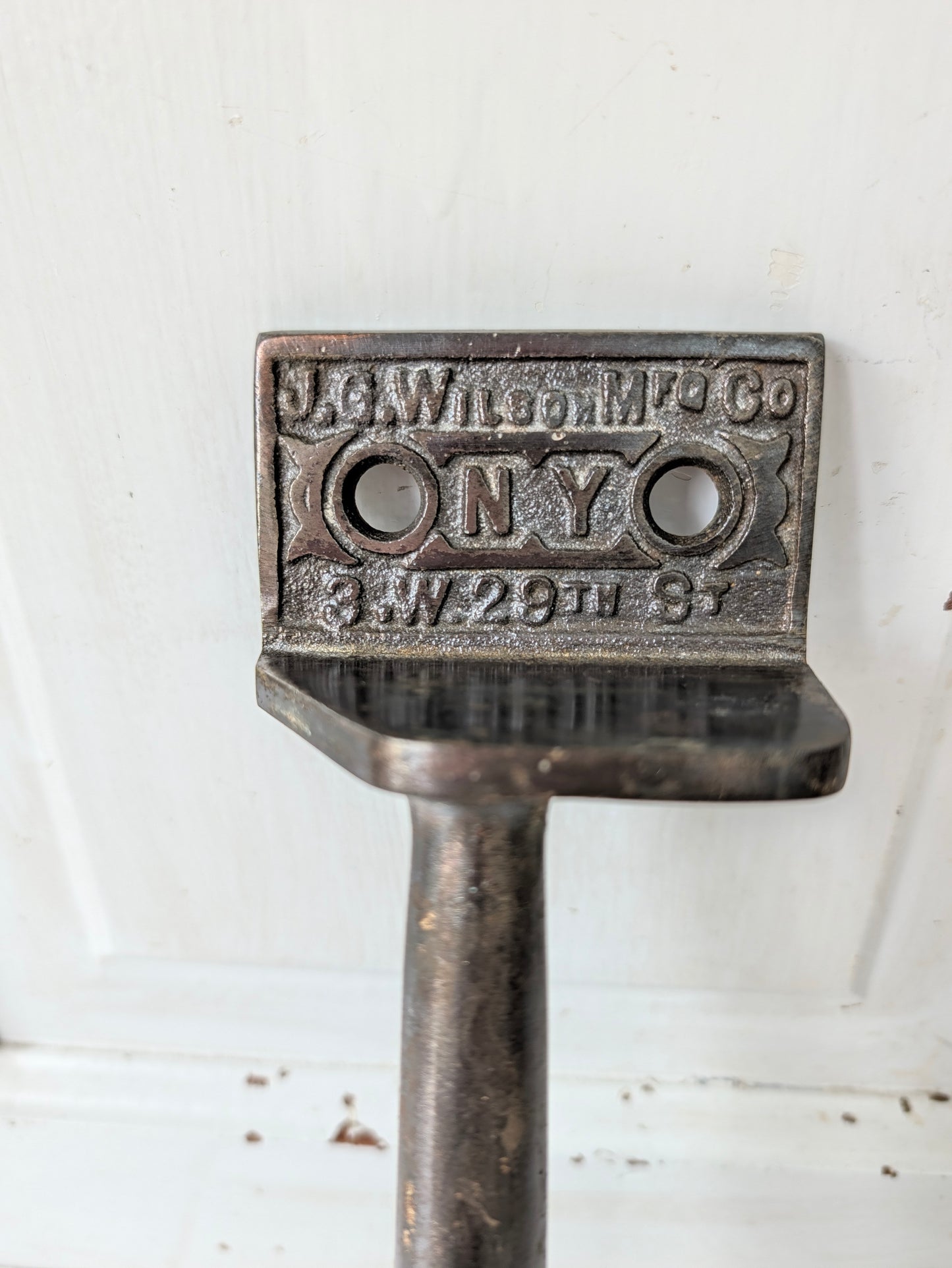 Antique Cast Iron Commercial Door Pull, Patent Stamped 1889