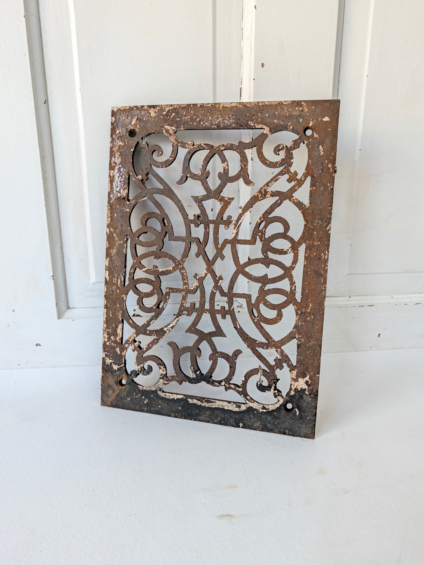 10 x 14 Scroll Design Vent Cover, Vintage Cast Iron Register