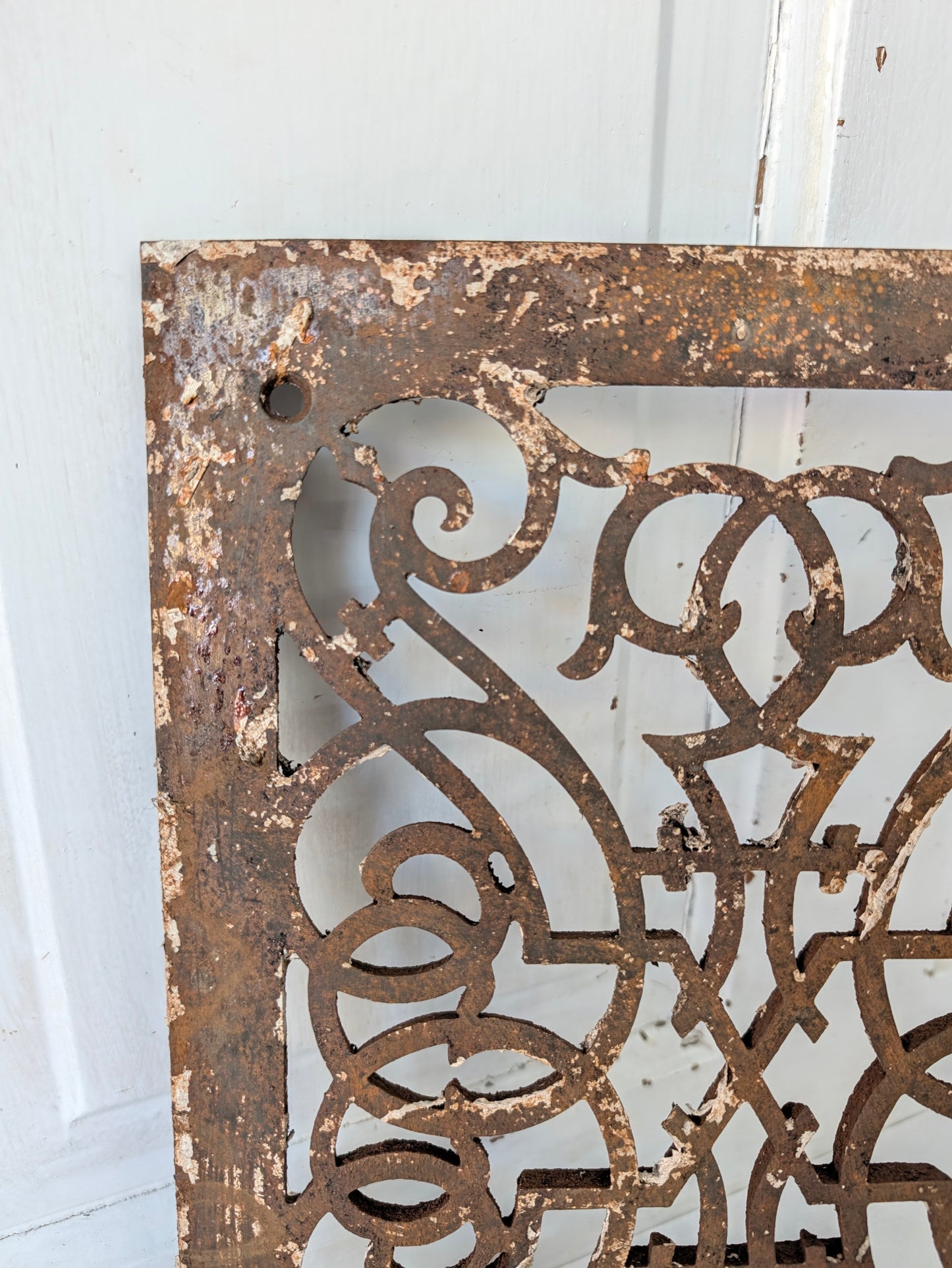 10 x 14 Scroll Design Vent Cover, Vintage Cast Iron Register
