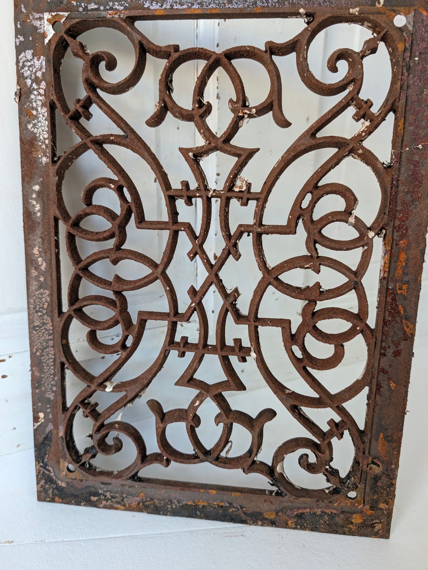 10 x 14 Scroll Design Vent Cover, Vintage Cast Iron Register