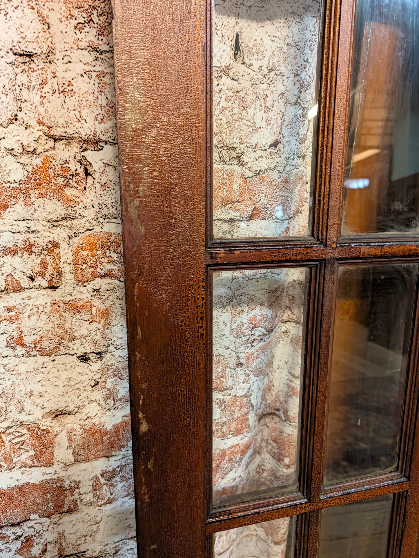 Vintage 72" Bi Fold French Glass Doors, Set of Reclaimed Wood and Glass Bi Folding Double Doors