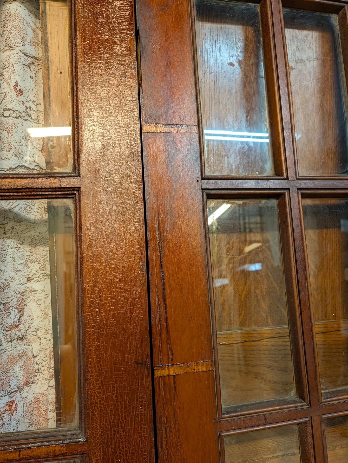 Vintage 72" Bi Fold French Glass Doors, Set of Reclaimed Wood and Glass Bi Folding Double Doors