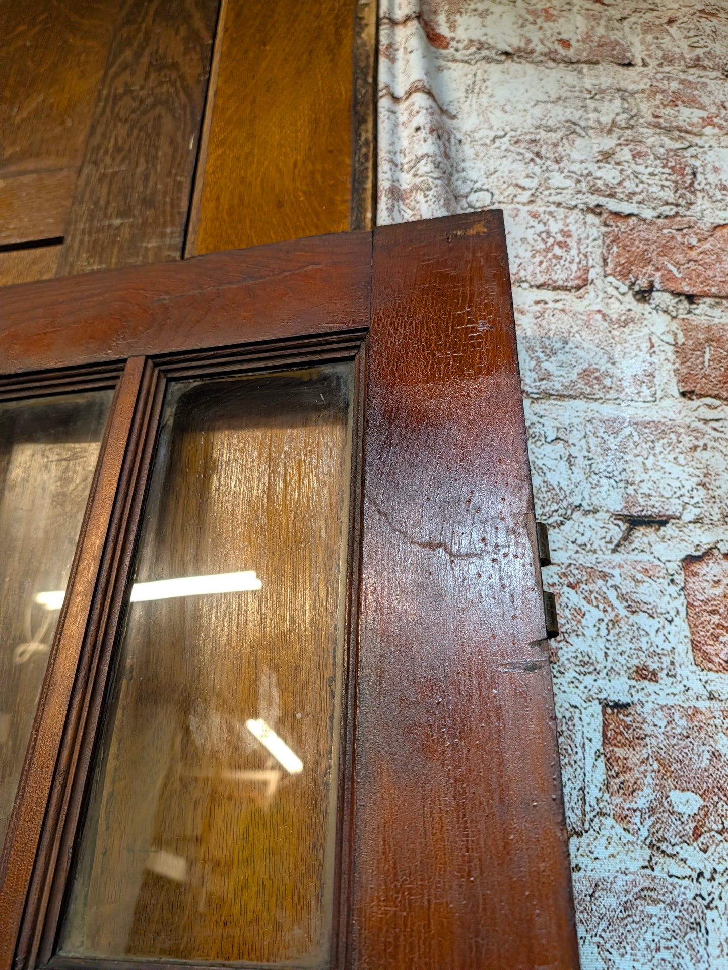 Vintage 72" Bi Fold French Glass Doors, Set of Reclaimed Wood and Glass Bi Folding Double Doors
