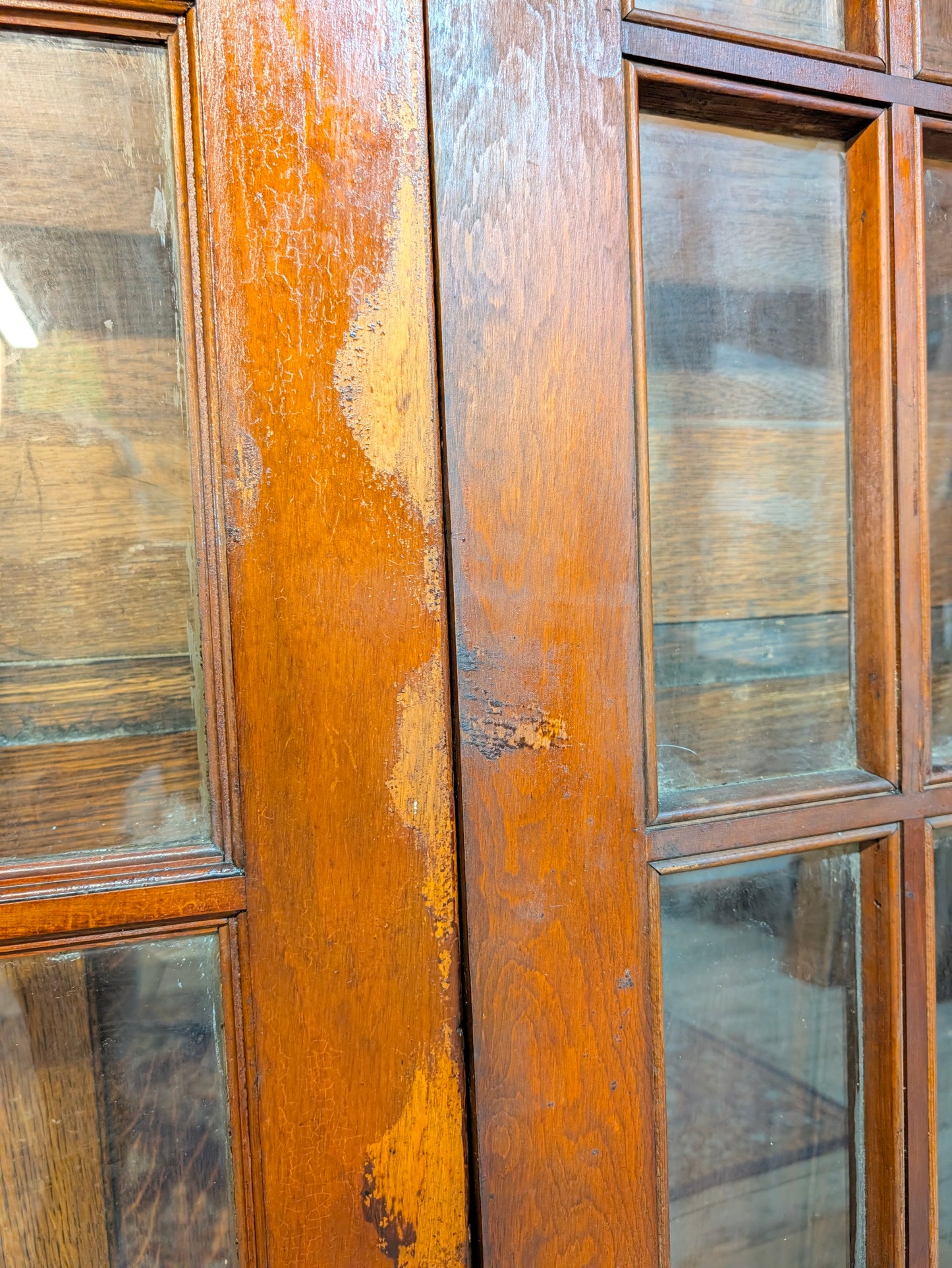 Vintage 72" Bi Fold French Glass Doors, Set of Reclaimed Wood and Glass Bi Folding Double Doors