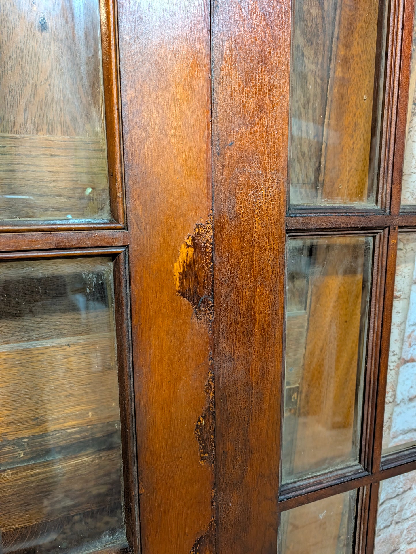 Vintage 72" Bi Fold French Glass Doors, Set of Reclaimed Wood and Glass Bi Folding Double Doors