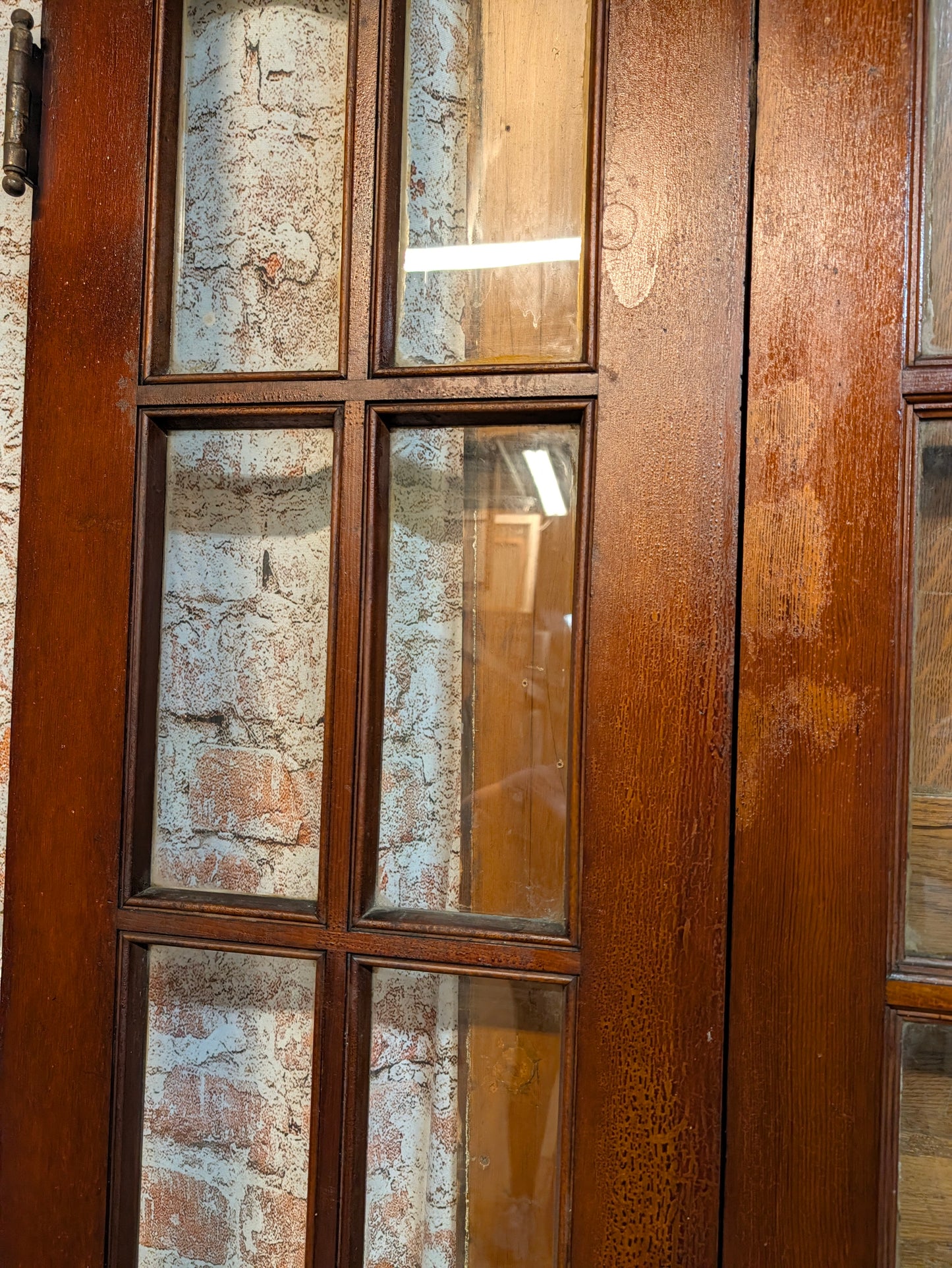 Vintage 72" Bi Fold French Glass Doors, Set of Reclaimed Wood and Glass Bi Folding Double Doors