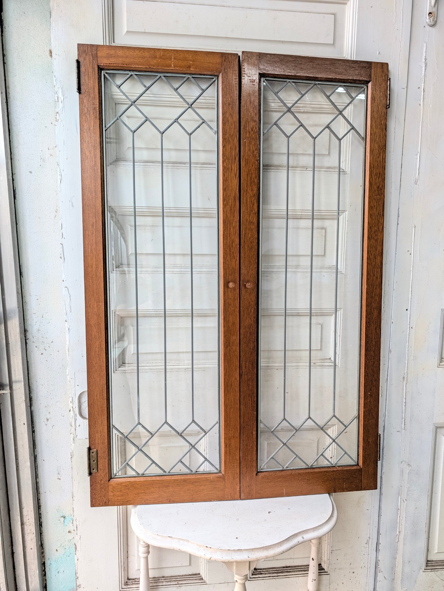 Leaded Glass Cabinet Doors, Victorian Era Built In Cabinet Doors