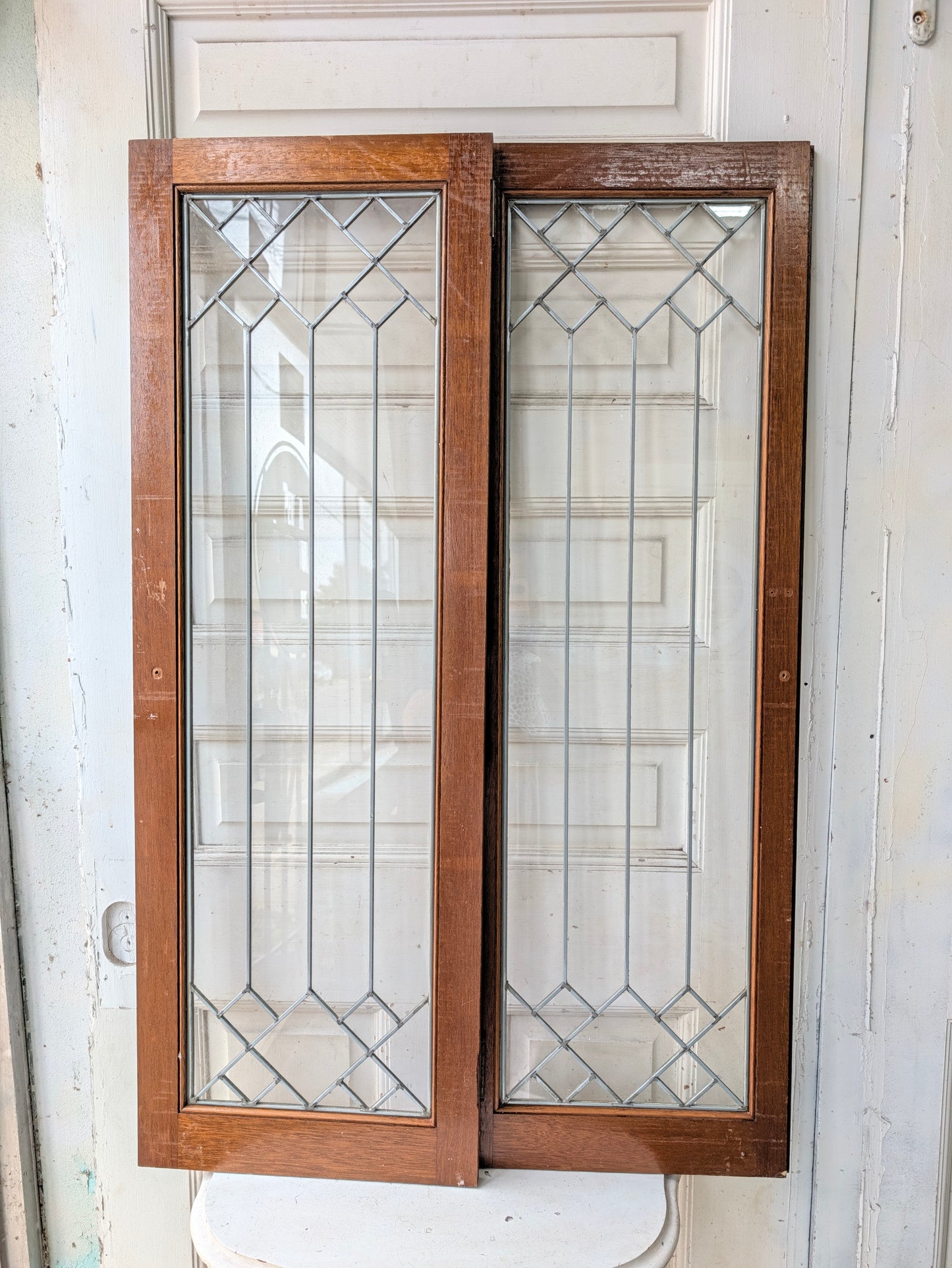 Leaded Glass Cabinet Doors, Victorian Era Built In Cabinet Doors