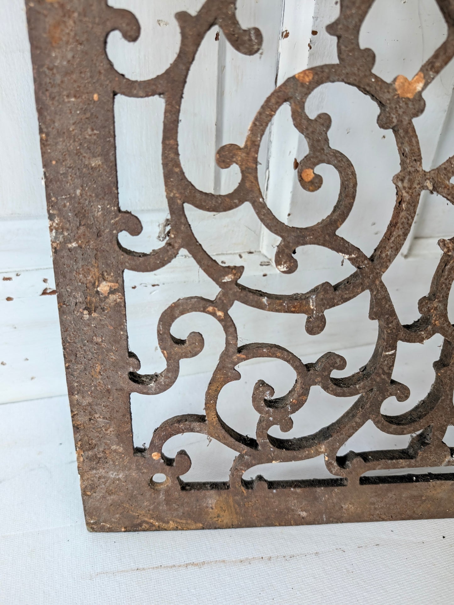14 x 21 Antique Large Cast Iron Vent Cover with Ornate Design