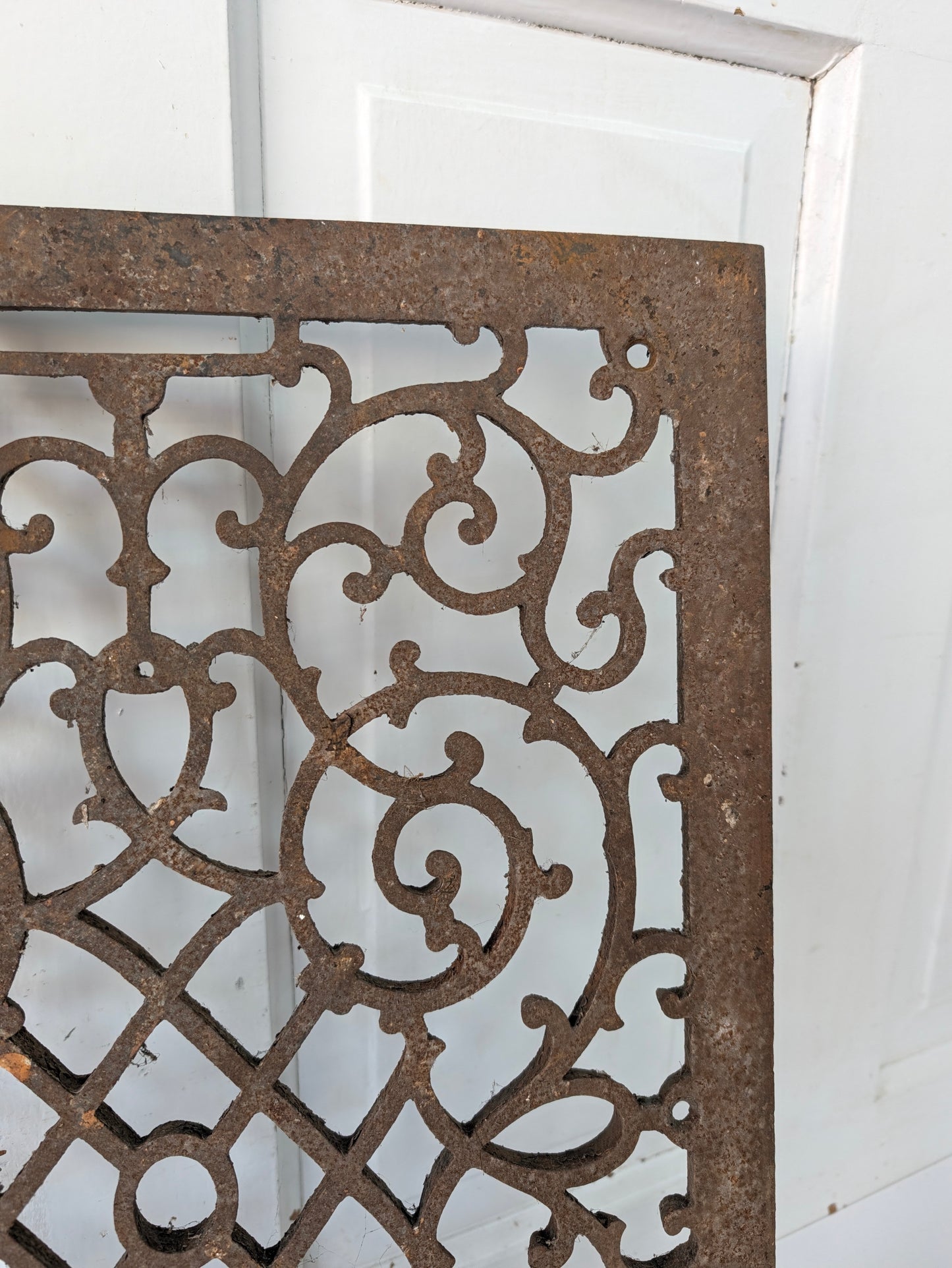 14 x 21 Antique Large Cast Iron Vent Cover with Ornate Design
