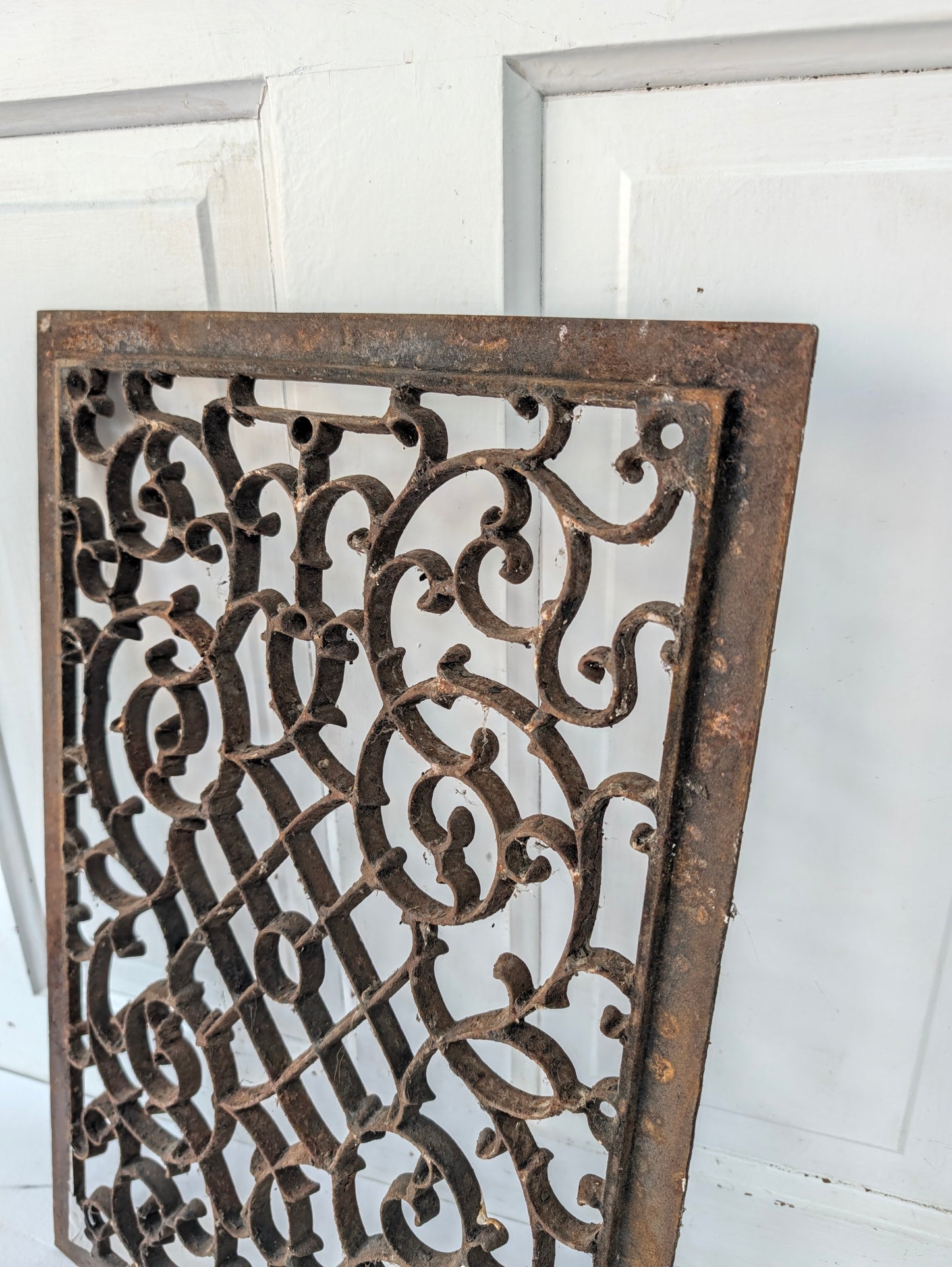 14 x 21 Antique Large Cast Iron Vent Cover with Ornate Design