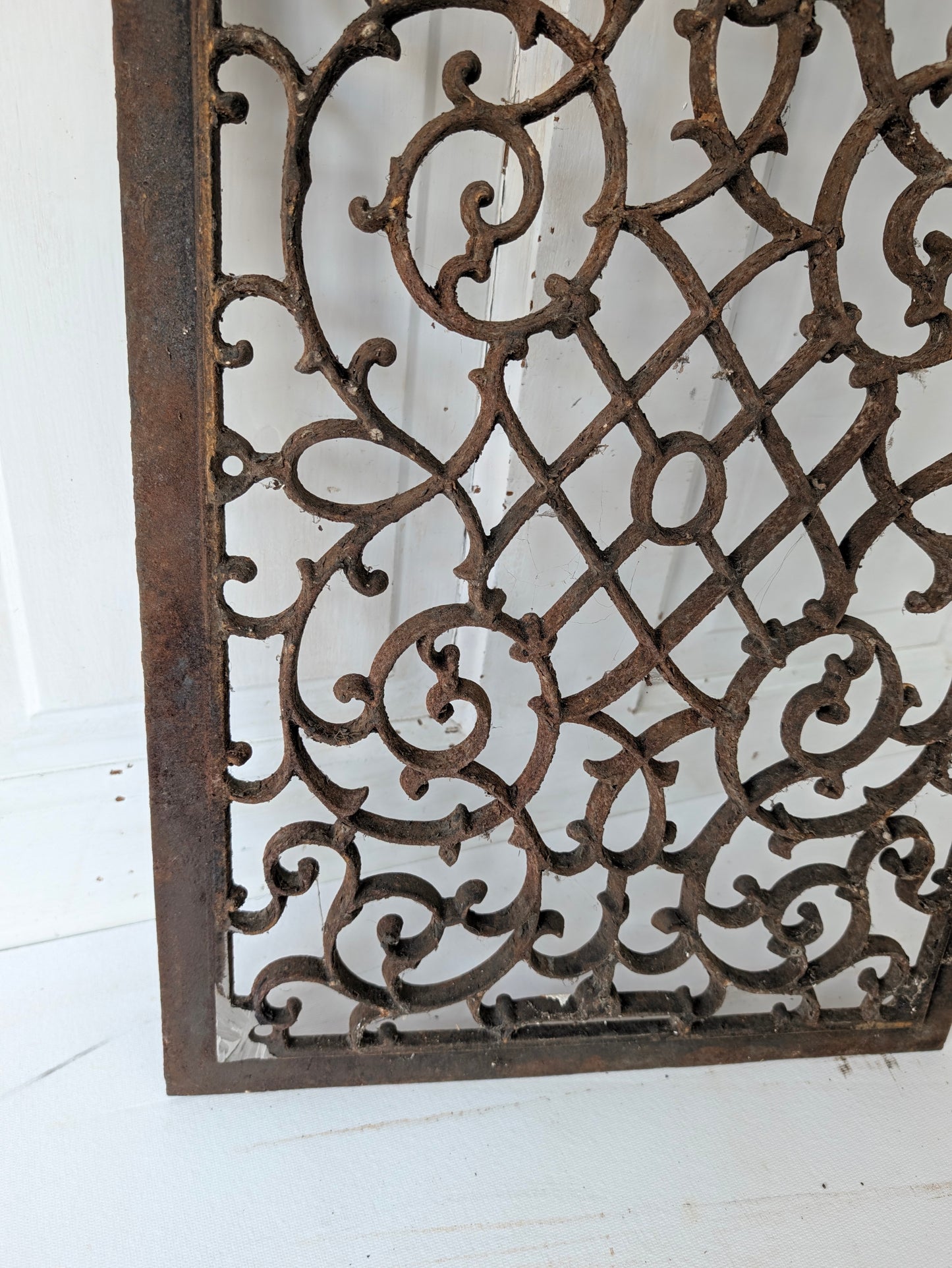14 x 21 Antique Large Cast Iron Vent Cover with Ornate Design