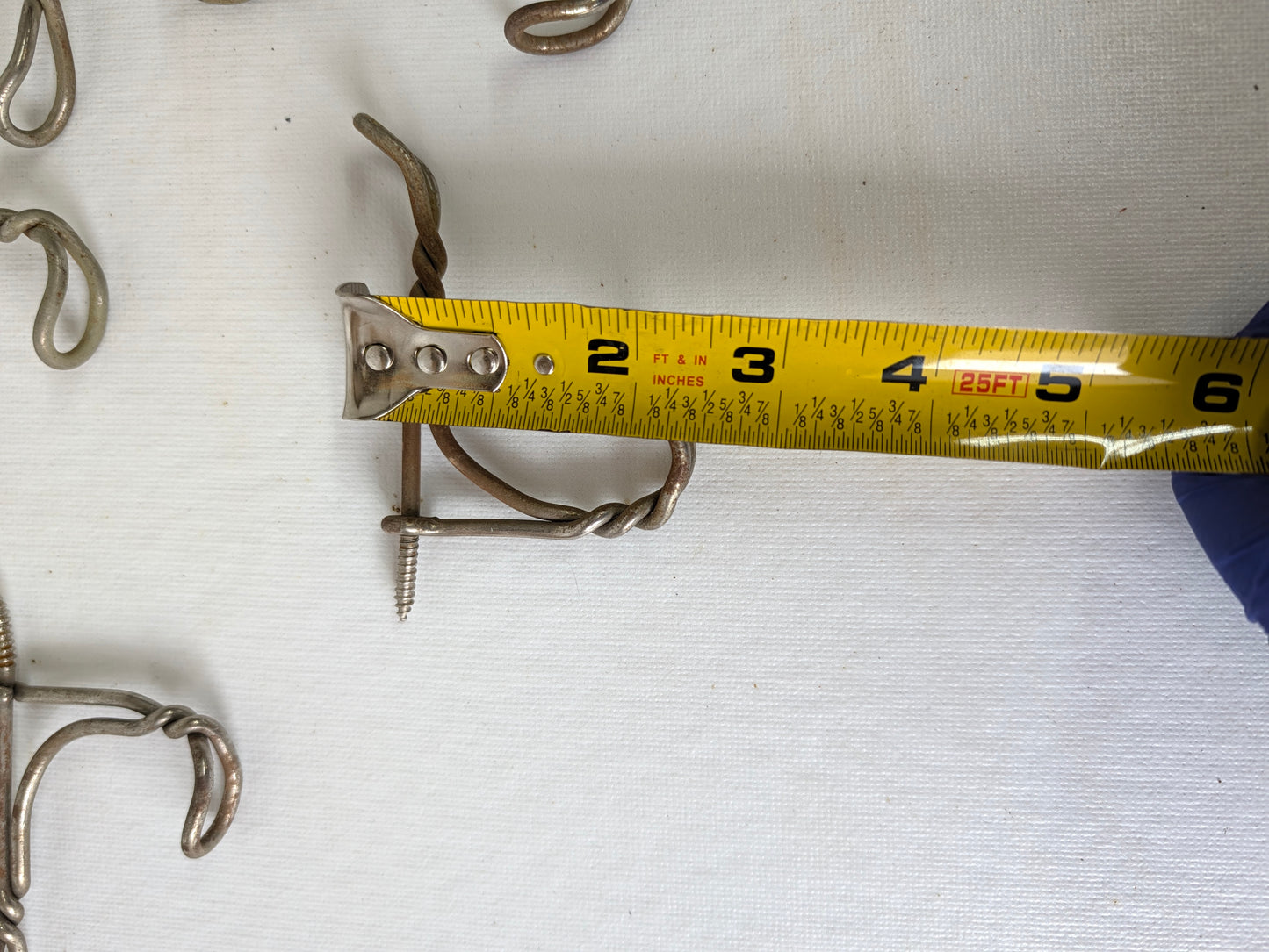 Seven Vintage Wire Closet Hooks, Coat Hook Hardware