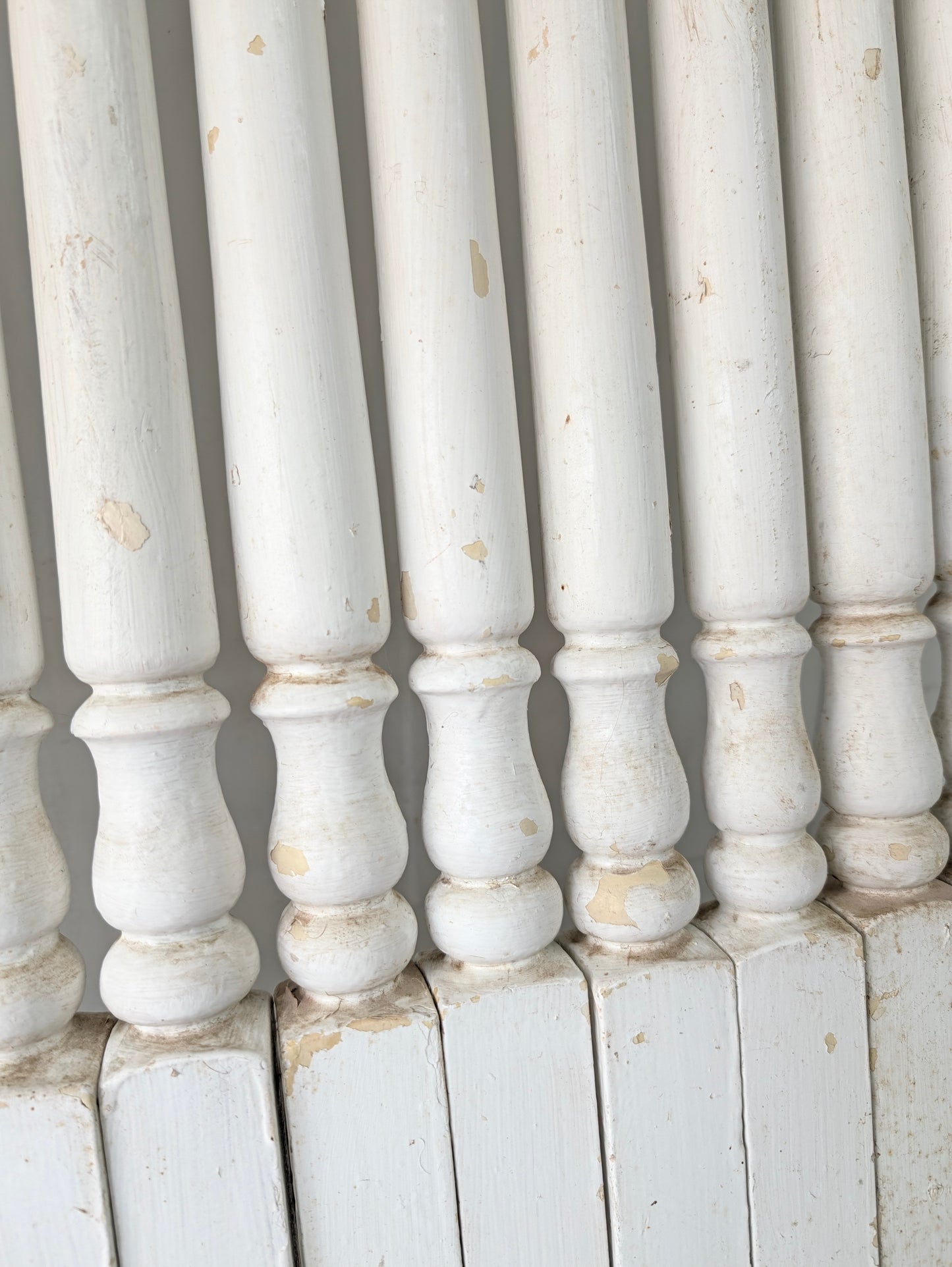 Set of 16 Antique Spindles, 16 Old Wood Stair Balusters