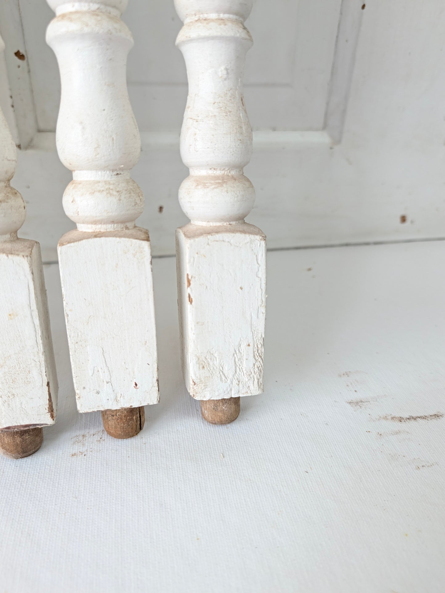 Set of 10 Antique Spindles, 10 Old Wood Stair Balusters