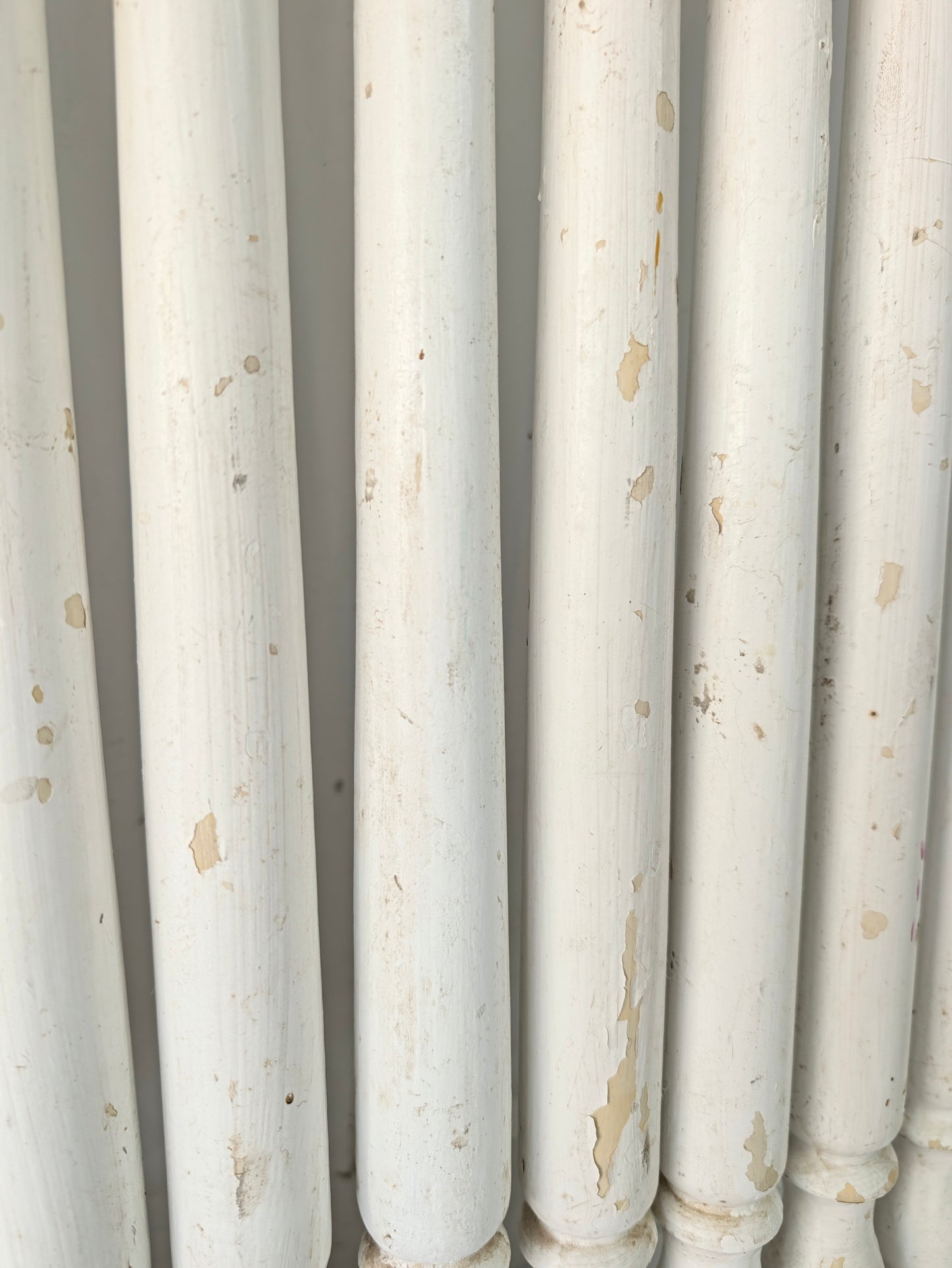 Set of 17 Antique Spindles, 17 Old Turned Wood Stair Balusters