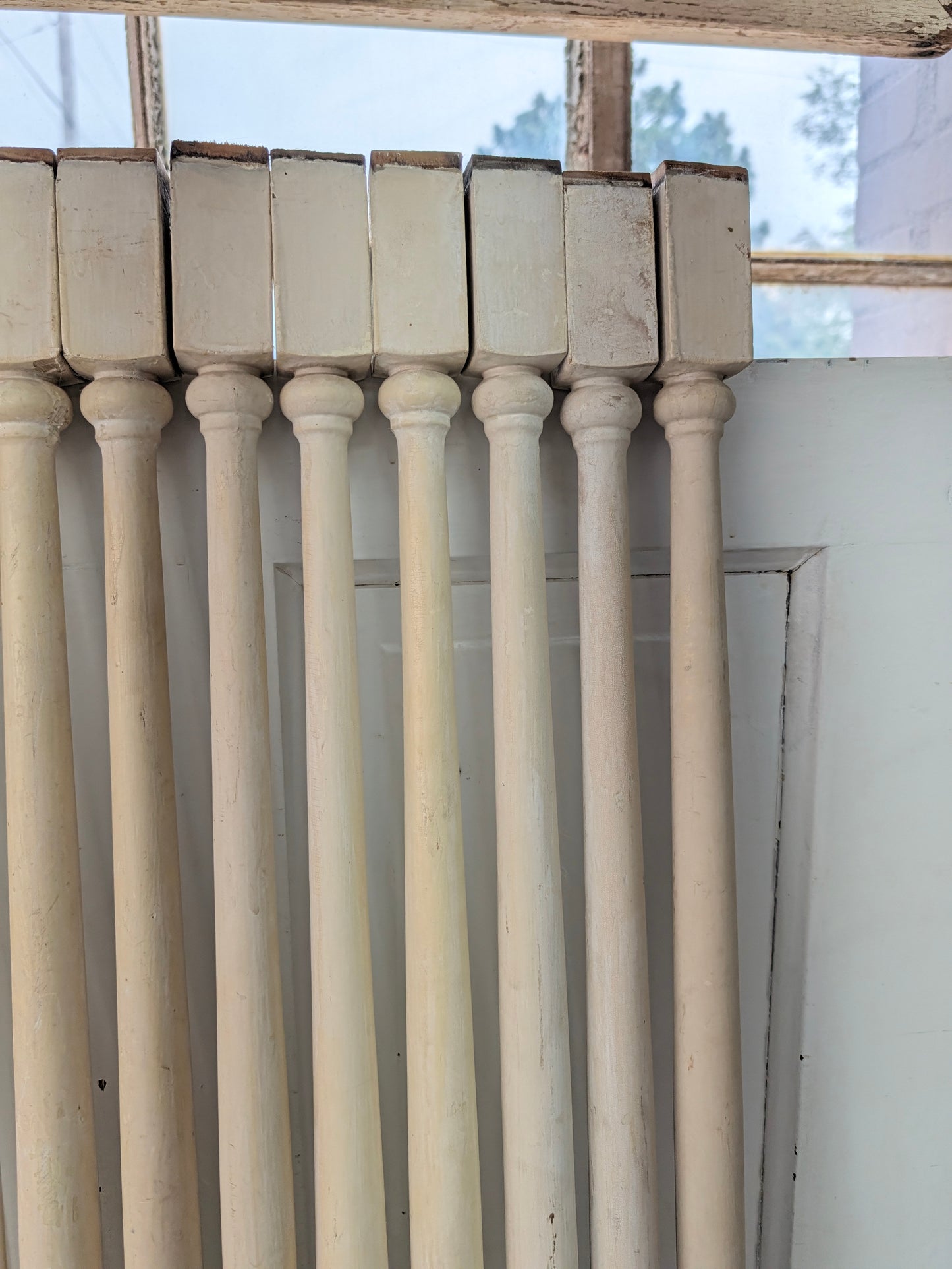 Set of 28 Antique Spindles, 28 Old Turned Wood Stair Balusters