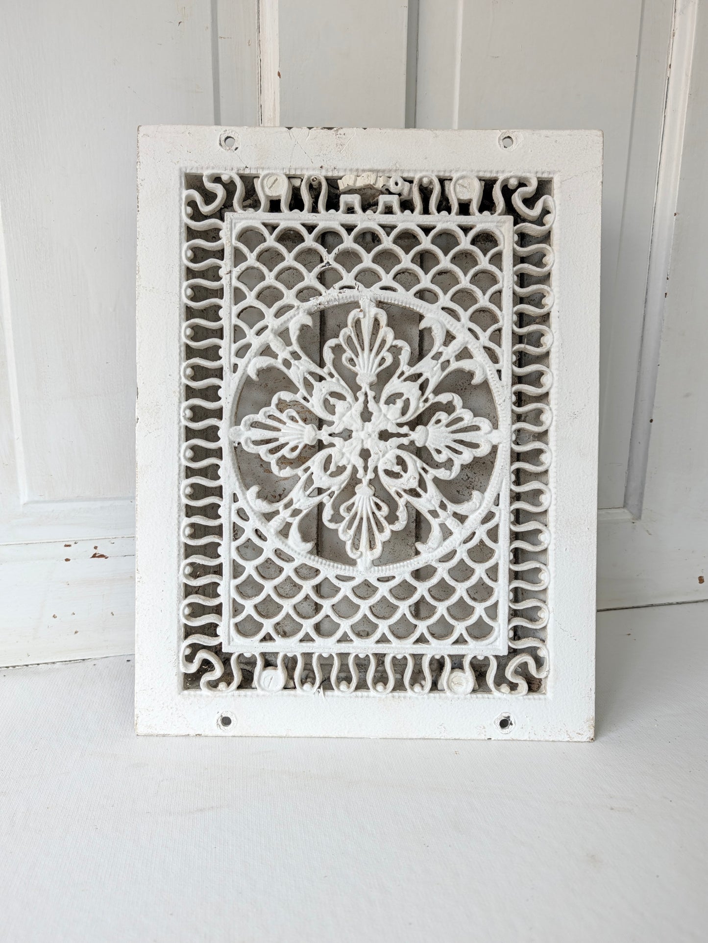 12 x 16 Ornate Vent Cover with Working Louvers, Flower Design