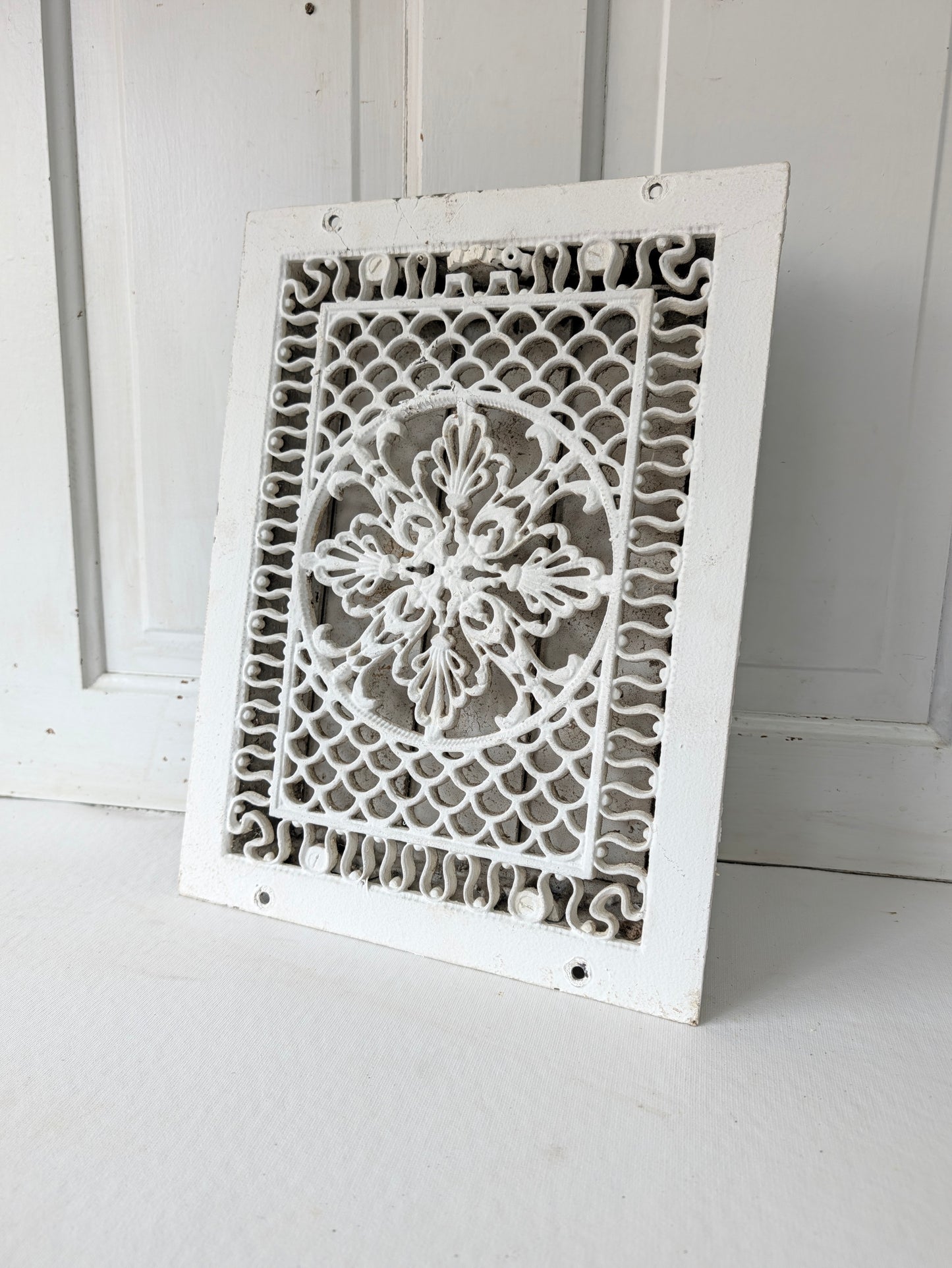 12 x 16 Ornate Vent Cover with Working Louvers, Flower Design