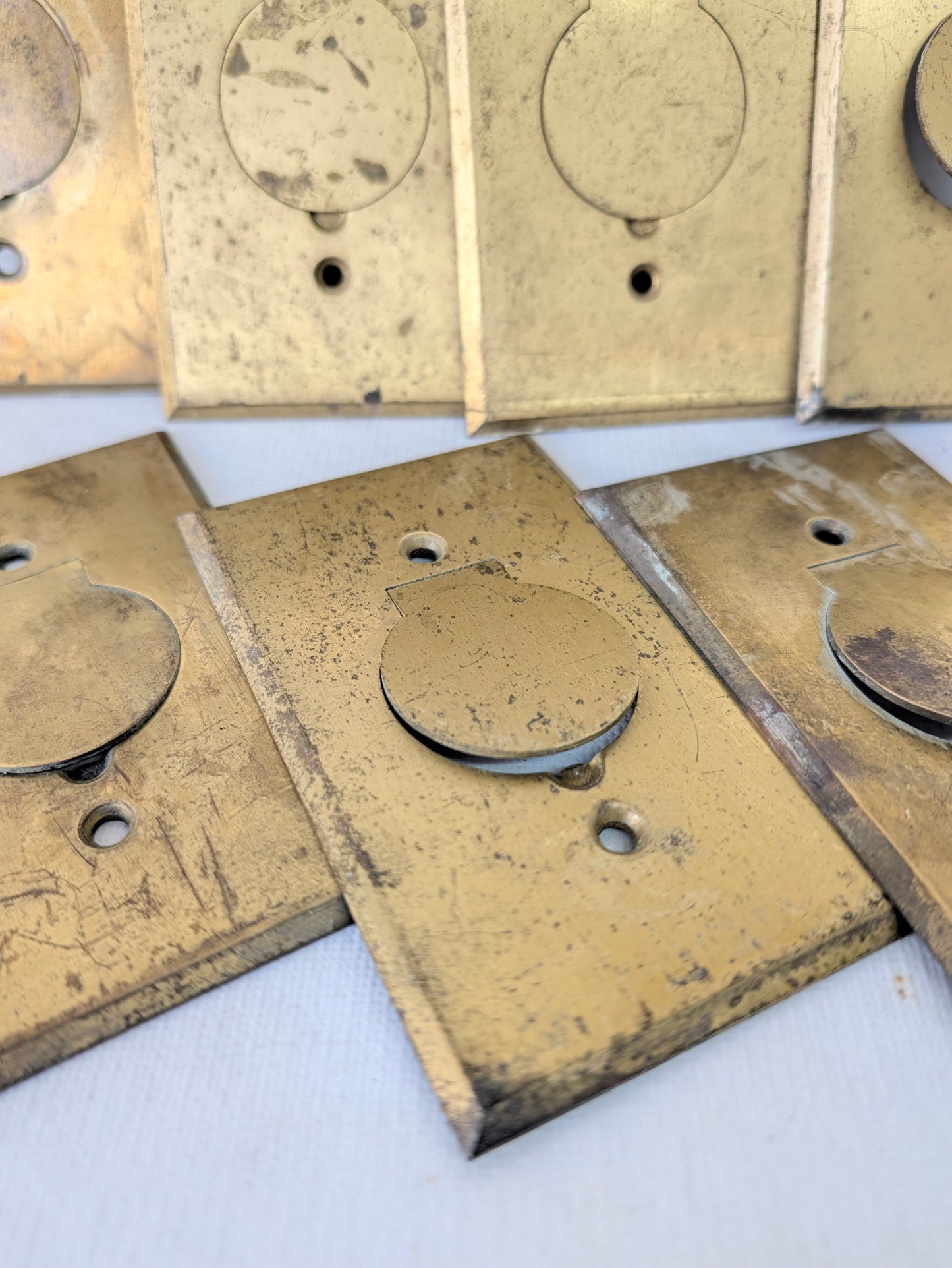 One Edison Outlet Cover Plate, Screw In Outlet Brass Plate with Cover