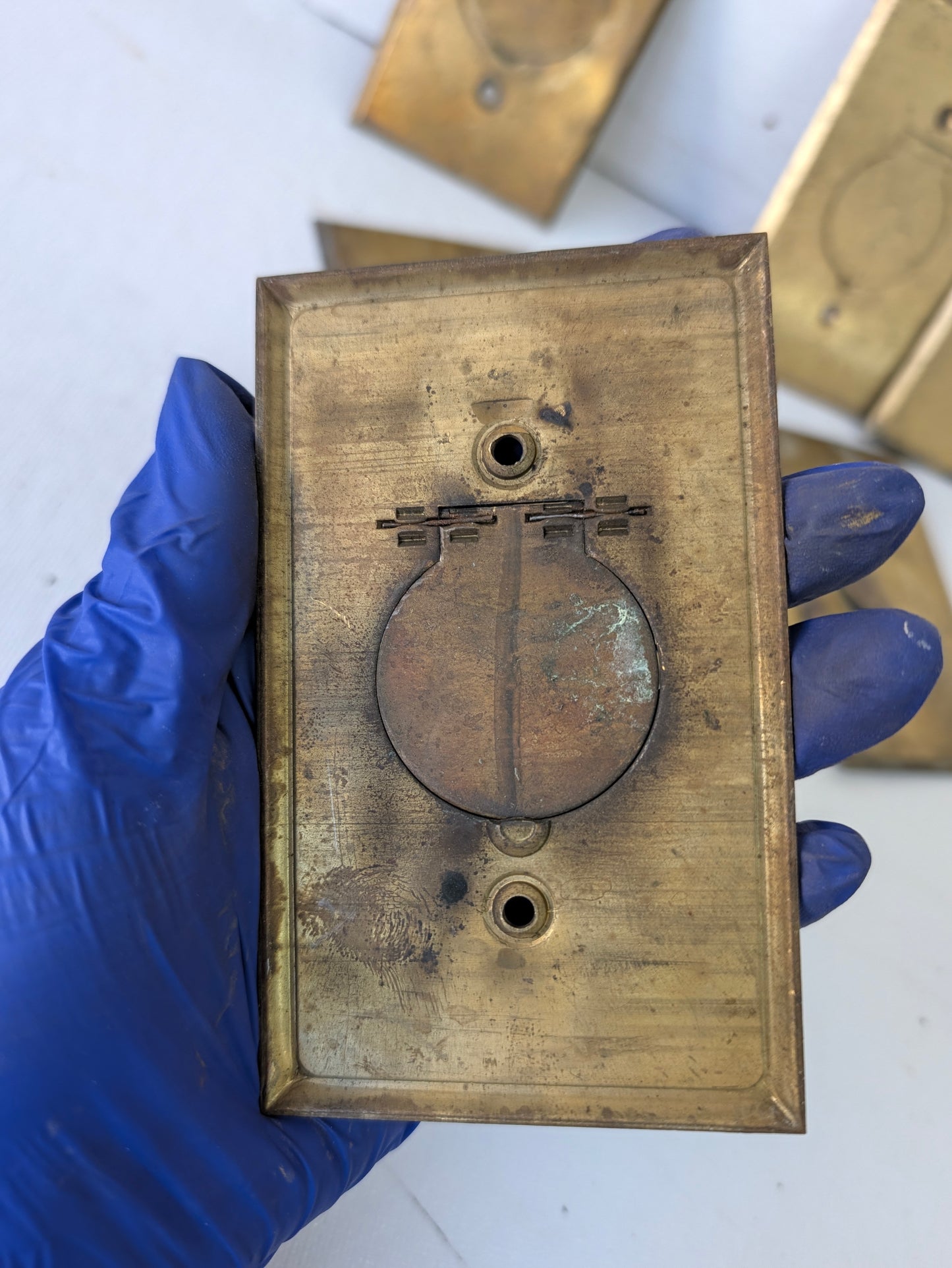 One Edison Outlet Cover Plate, Screw In Outlet Brass Plate with Cover