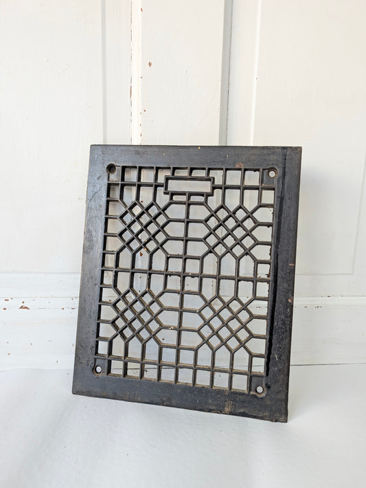 12 x 10 Lattice Cast Iron Floor Grate, Register Vent Cover
