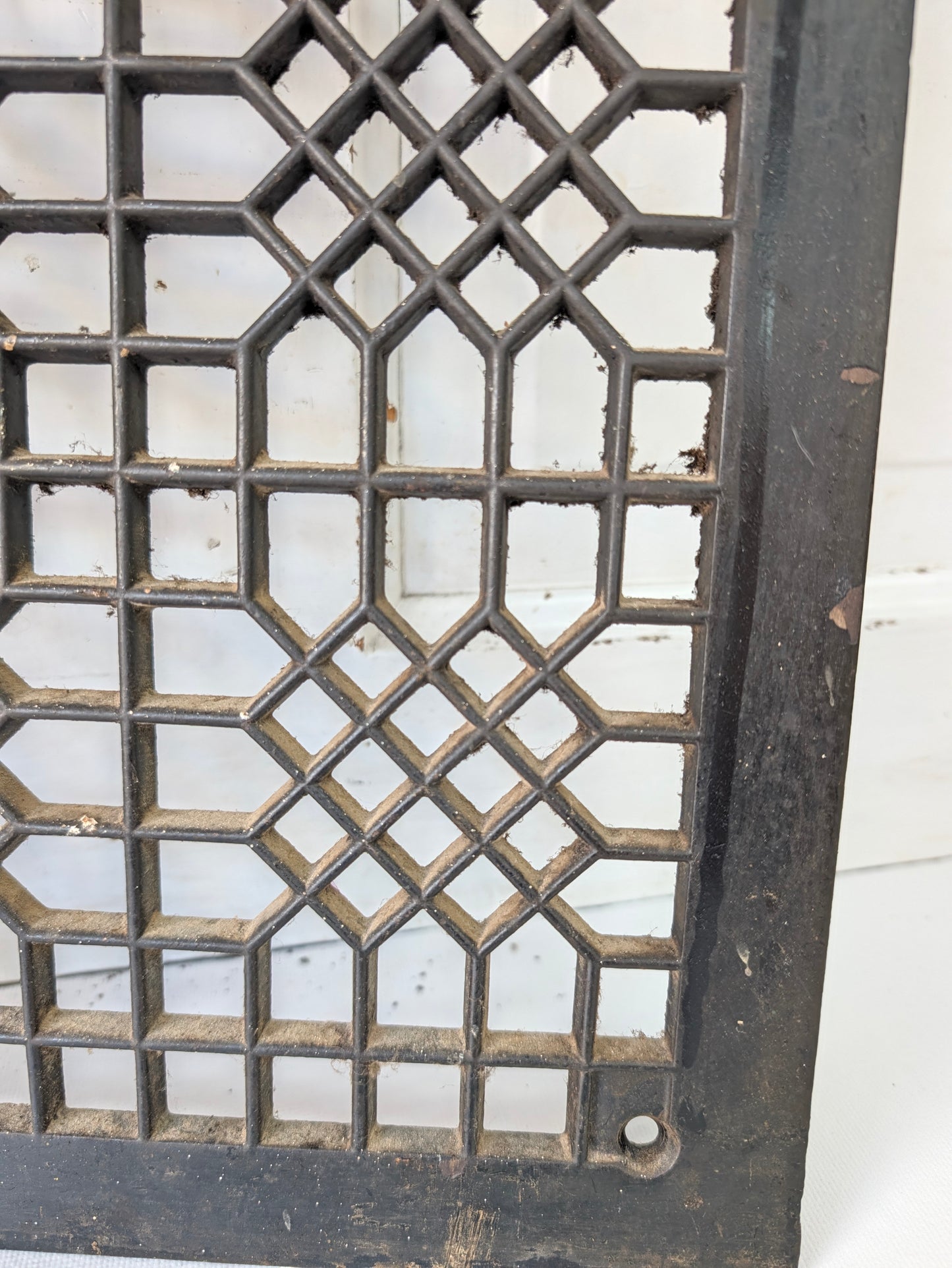 12 x 10 Lattice Cast Iron Floor Grate, Register Vent Cover