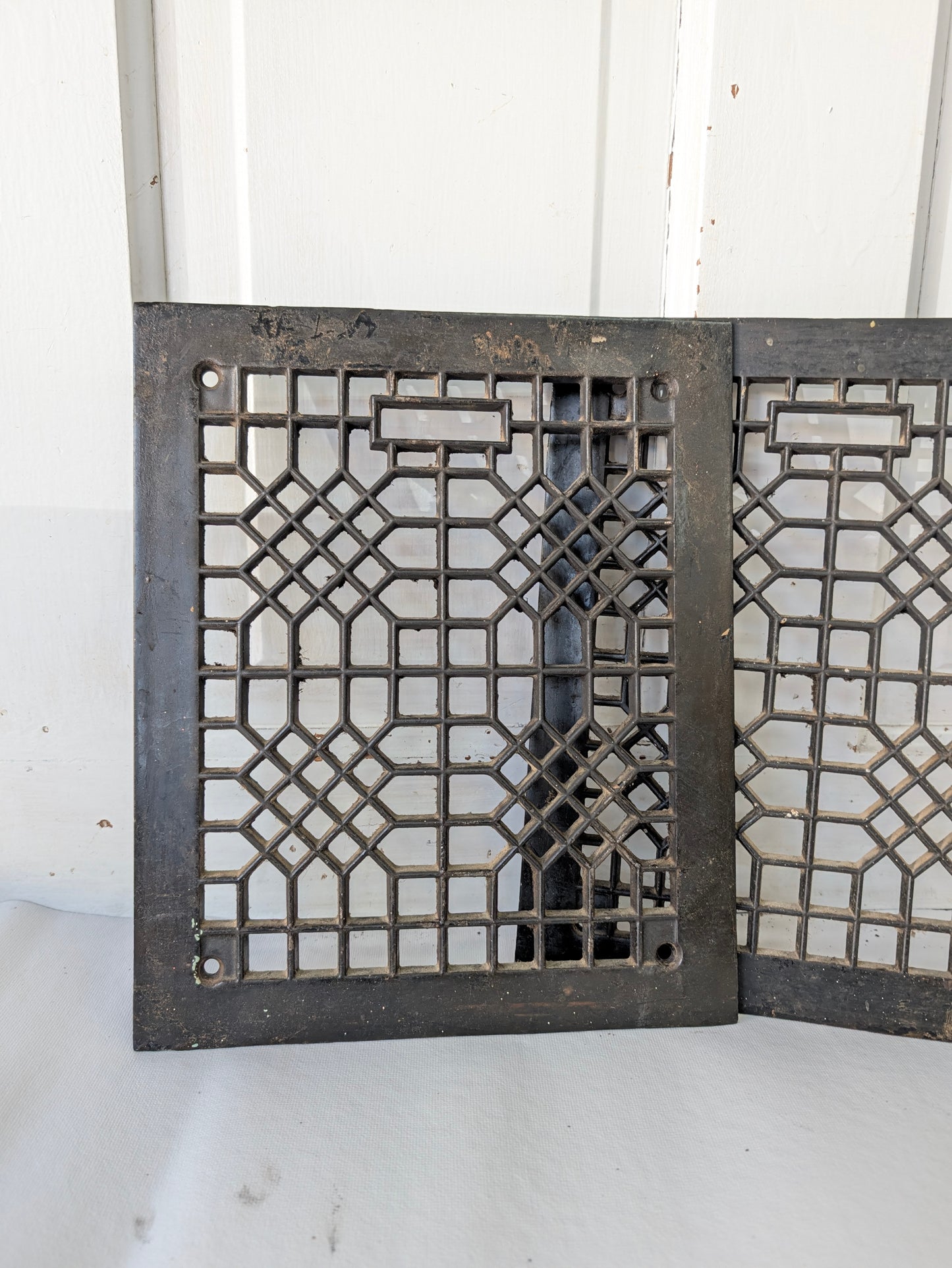 12 x 10 Lattice Cast Iron Floor Grate, Register Vent Cover