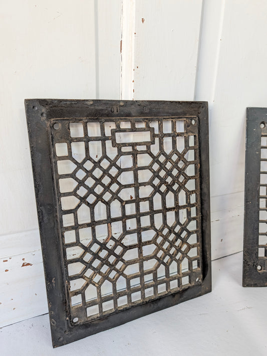 12 x 10 Lattice Cast Iron Floor Grate, Register Vent Cover