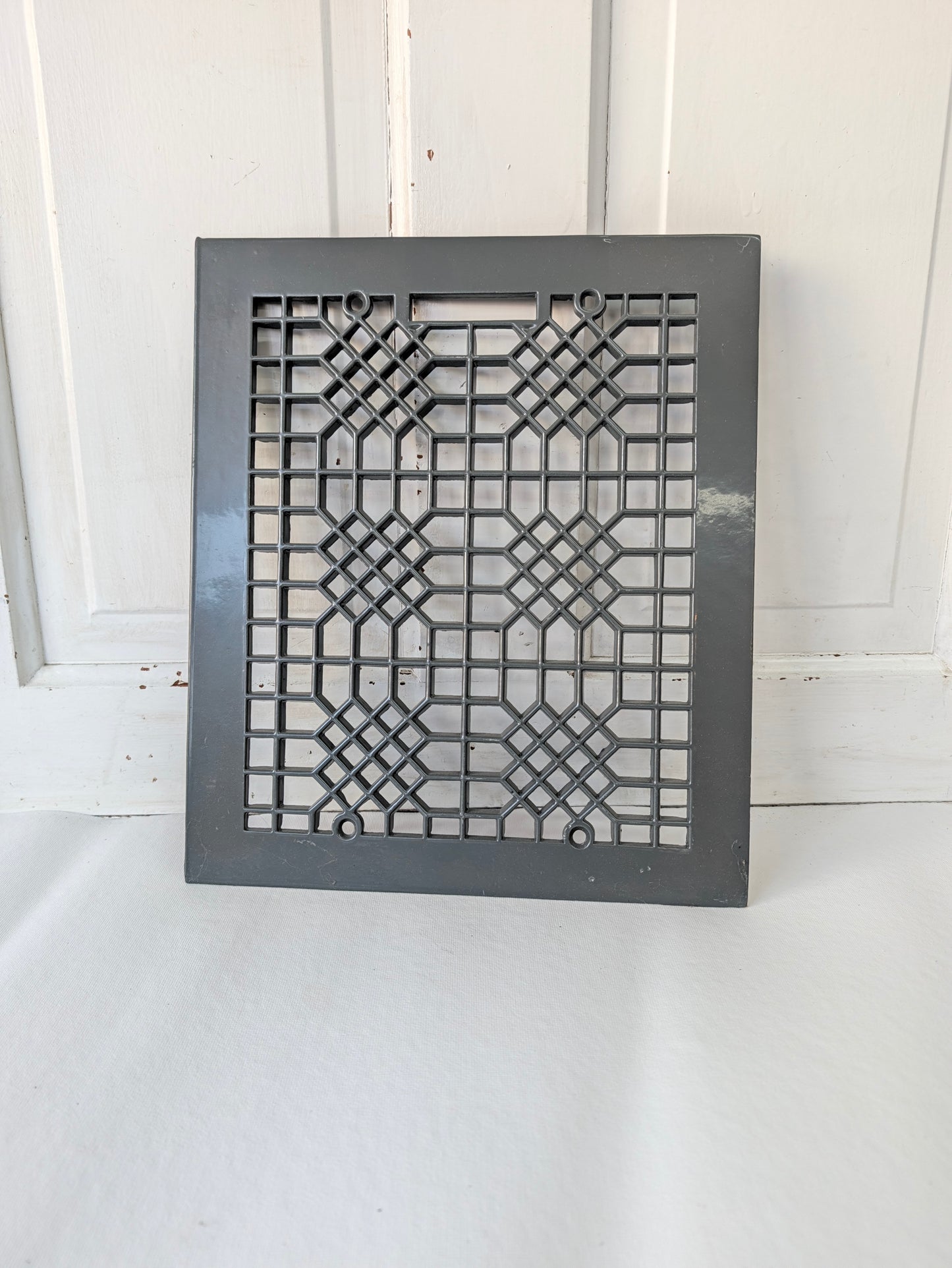 12 x 14 Grey Iron Vent Cover, Antique Floor Vent