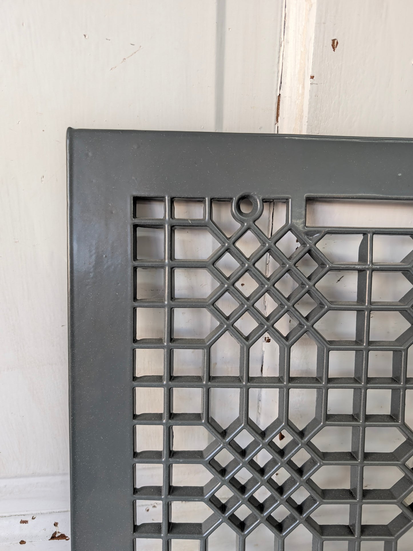 12 x 14 Grey Iron Vent Cover, Antique Floor Vent