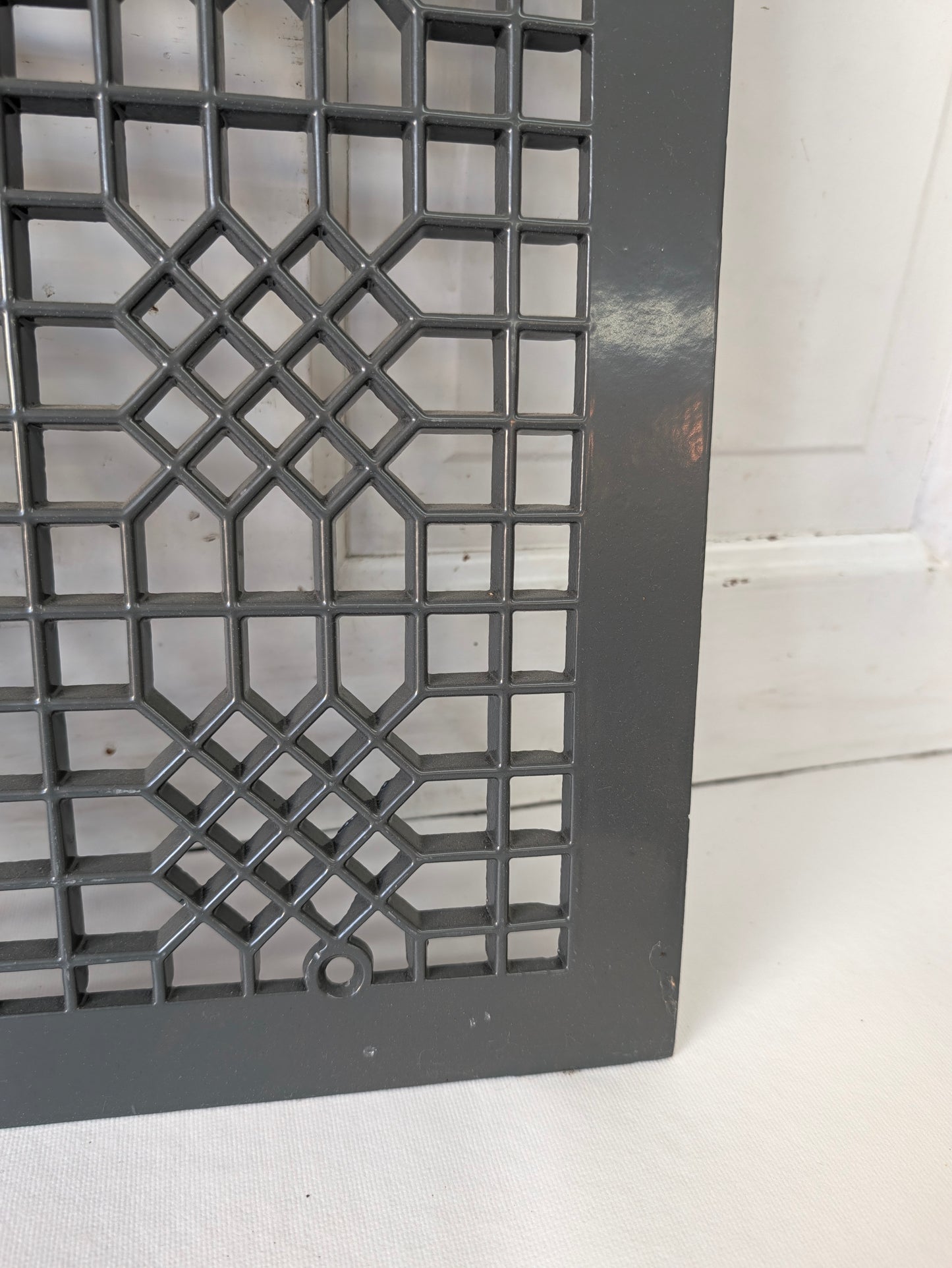 12 x 14 Grey Iron Vent Cover, Antique Floor Vent