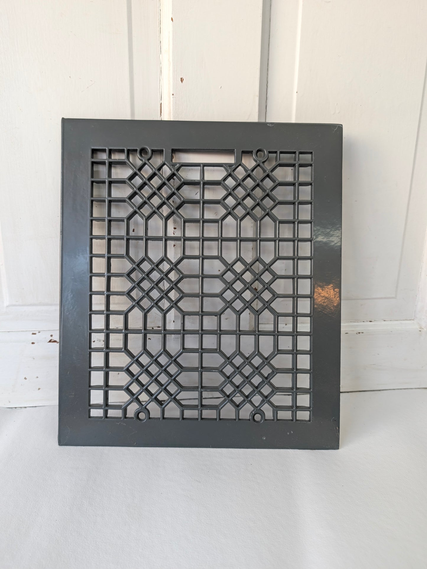 12 x 14 Grey Iron Vent Cover, Antique Floor Vent