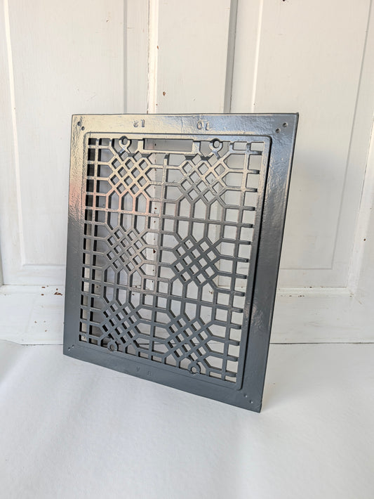 12 x 14 Grey Iron Vent Cover, Antique Floor Vent