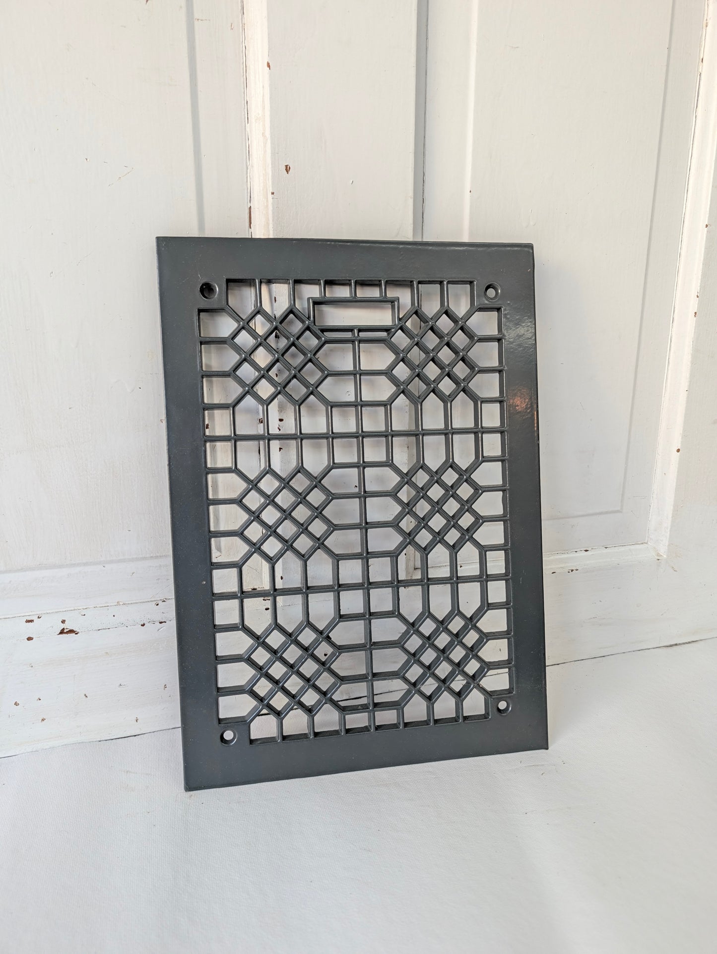 10 x 14 Grey Iron Vent Cover, Antique Floor Vent